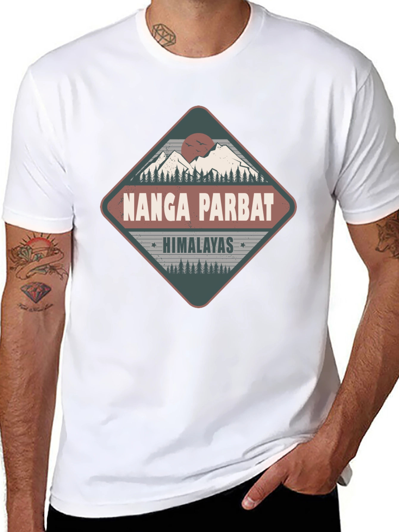 Nanga Parbat Himalayas Tee - Black Graphic T-Shirt
