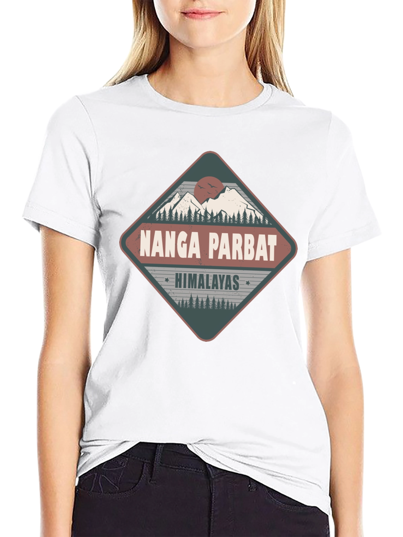 Nanga Parbat Himalayas Tee - Black Graphic T-Shirt