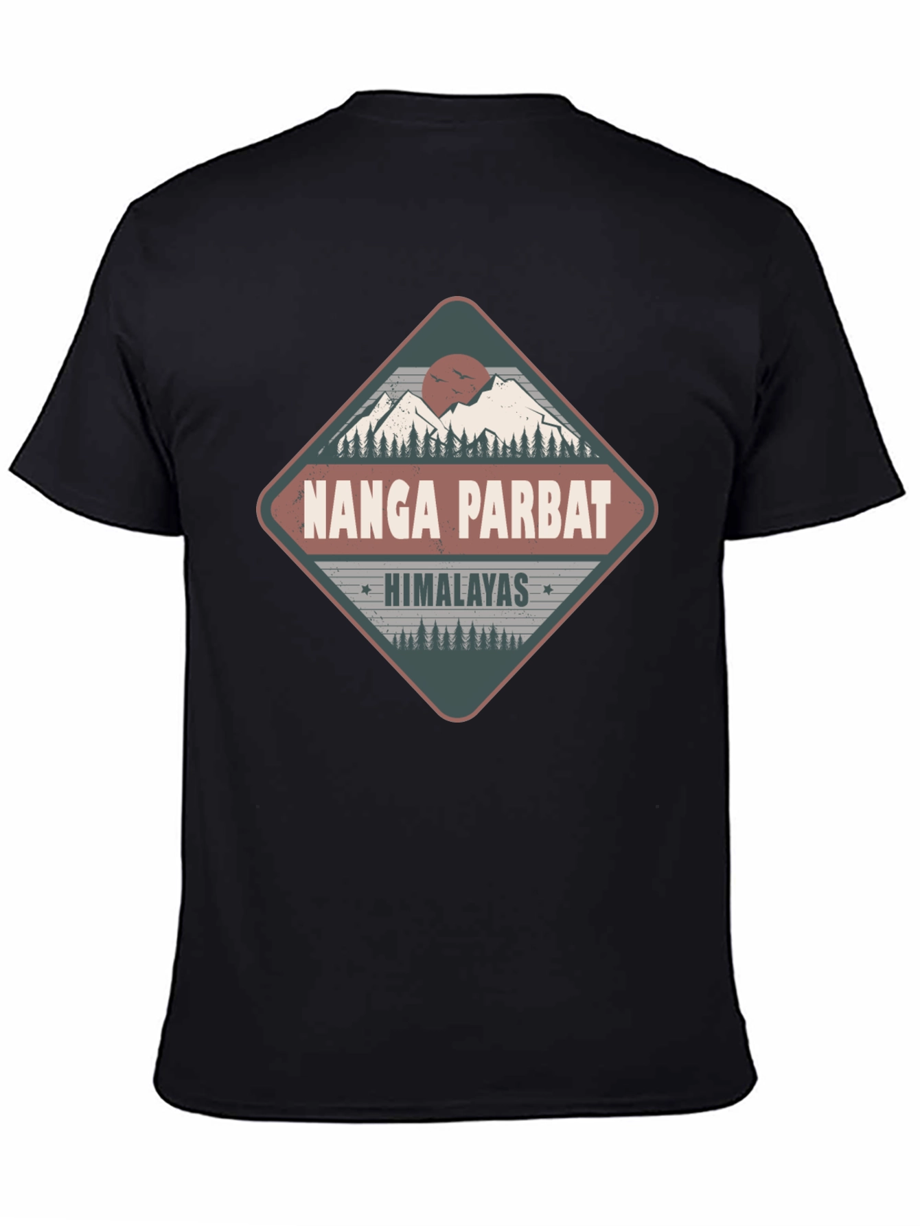 Nanga Parbat Himalayas Tee - Black Graphic T-Shirt