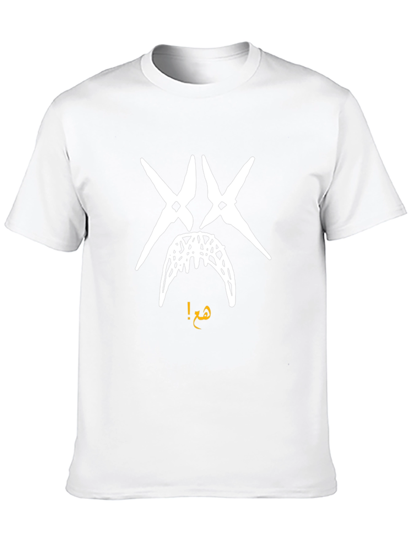 Edgy Graphic Tee - White Face Print on Black