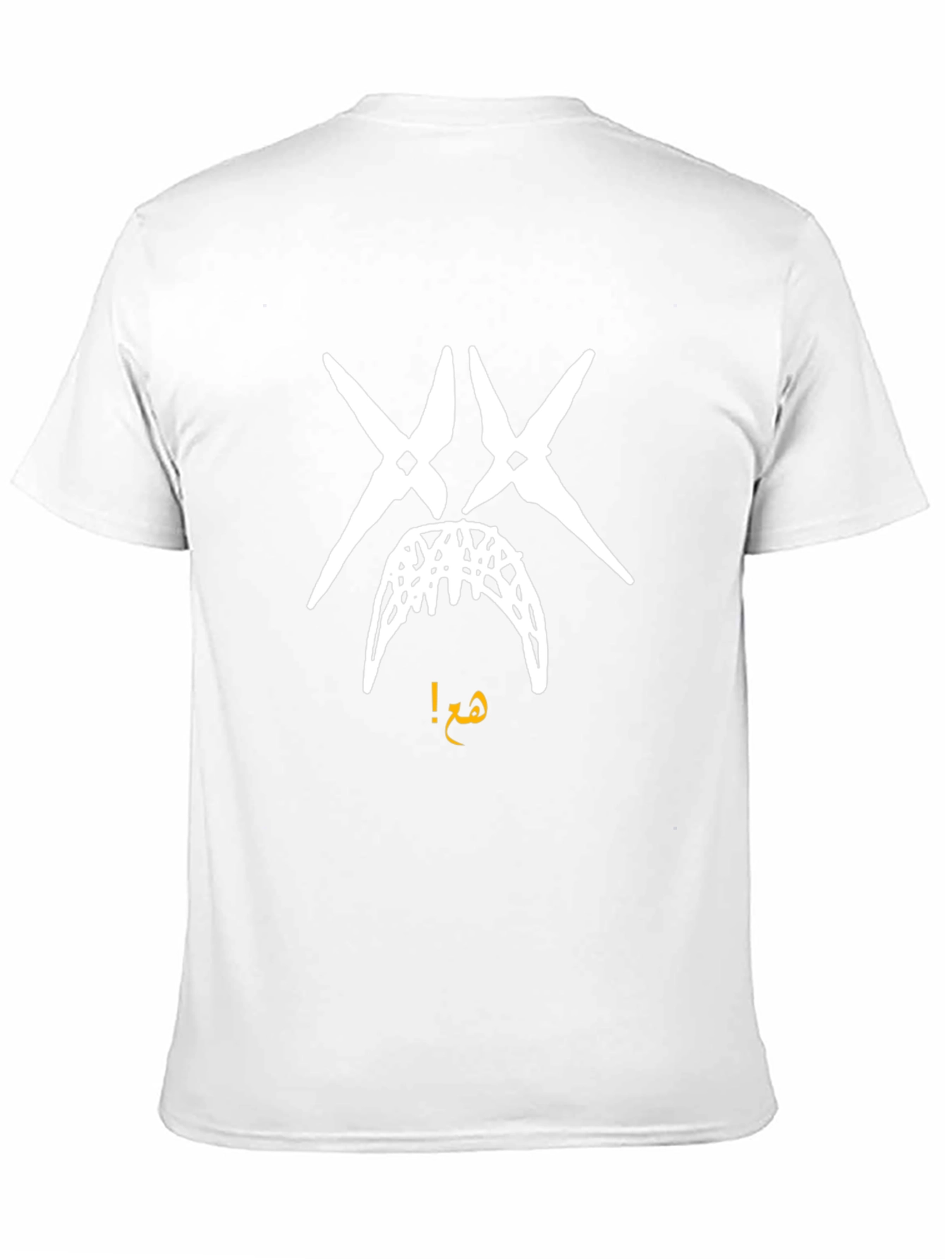 Edgy Graphic Tee - White Face Print on Black