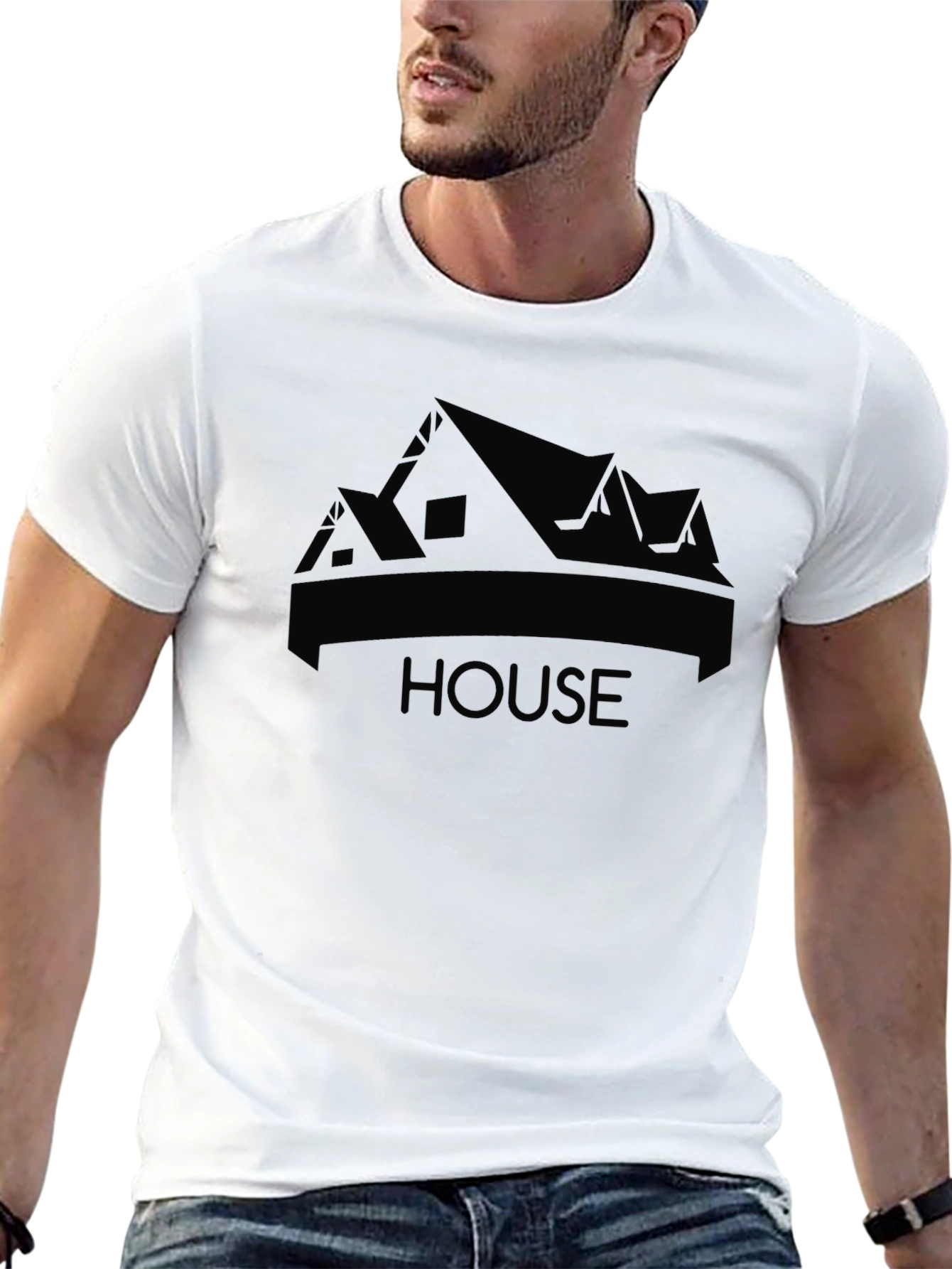 Mens Black T-Shirt - HOUSE Graphic Print Tee