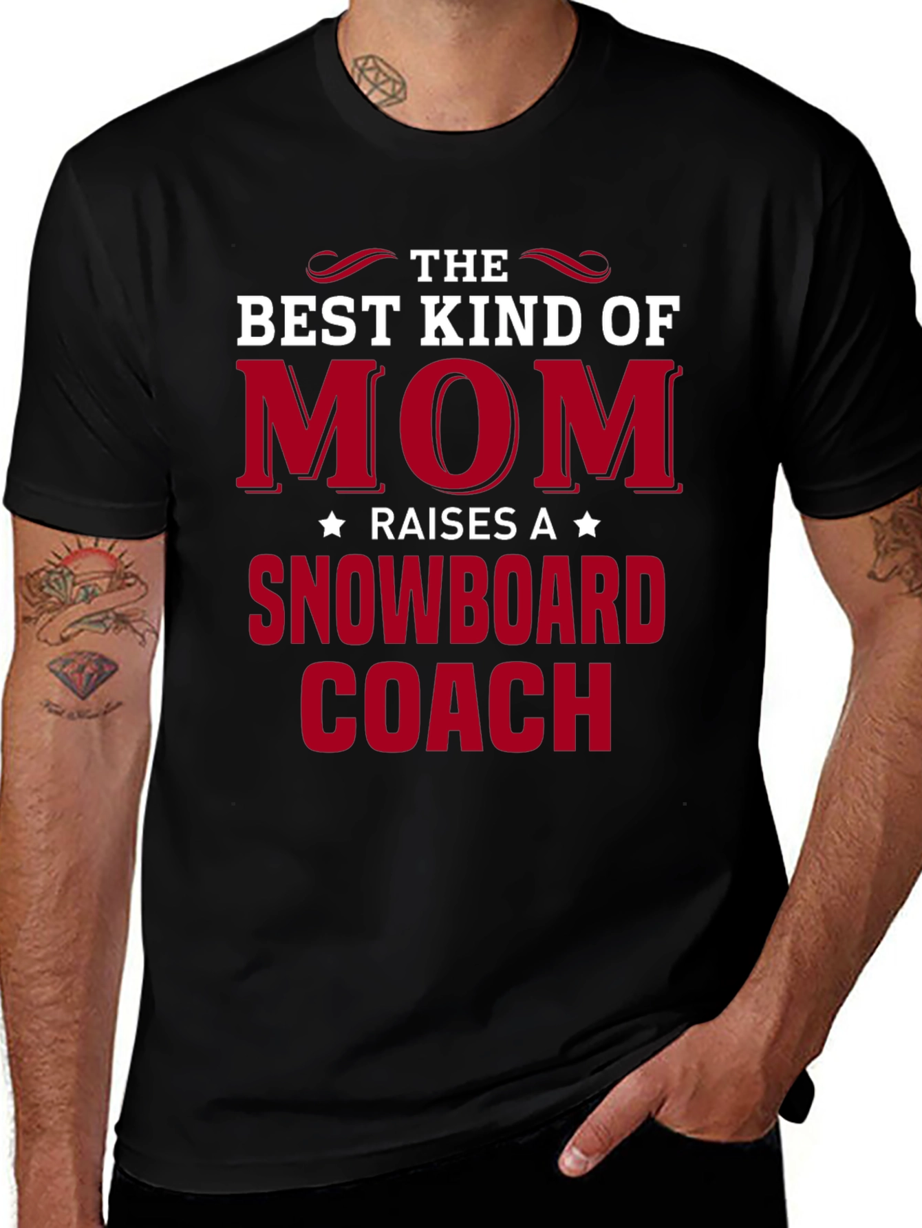 Best Mom Raises a Snowboard Coach T-Shirt