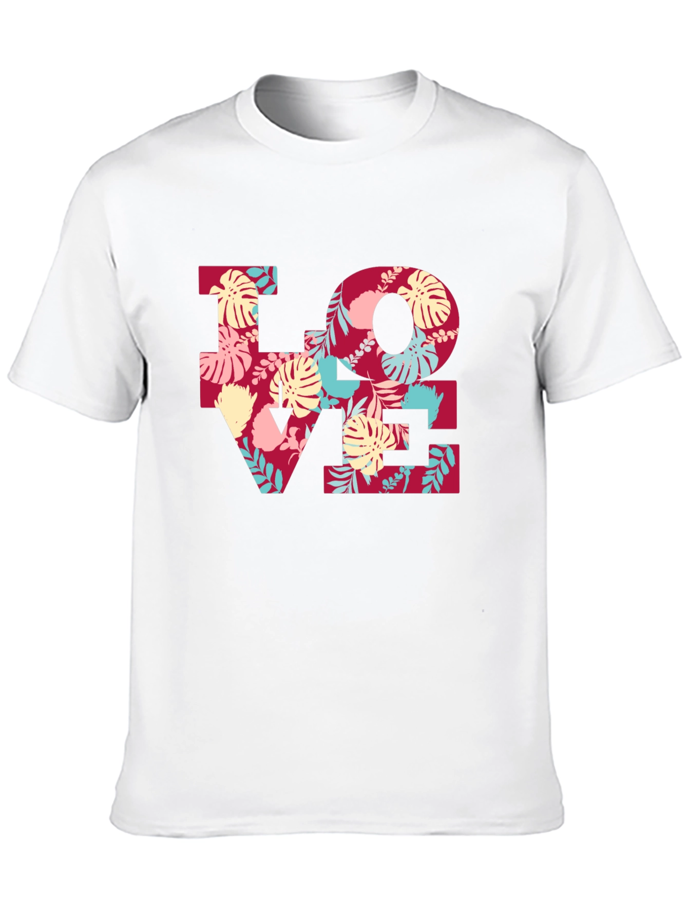 Floral LOVE Graphic Tee - Black Casual T-Shirt
