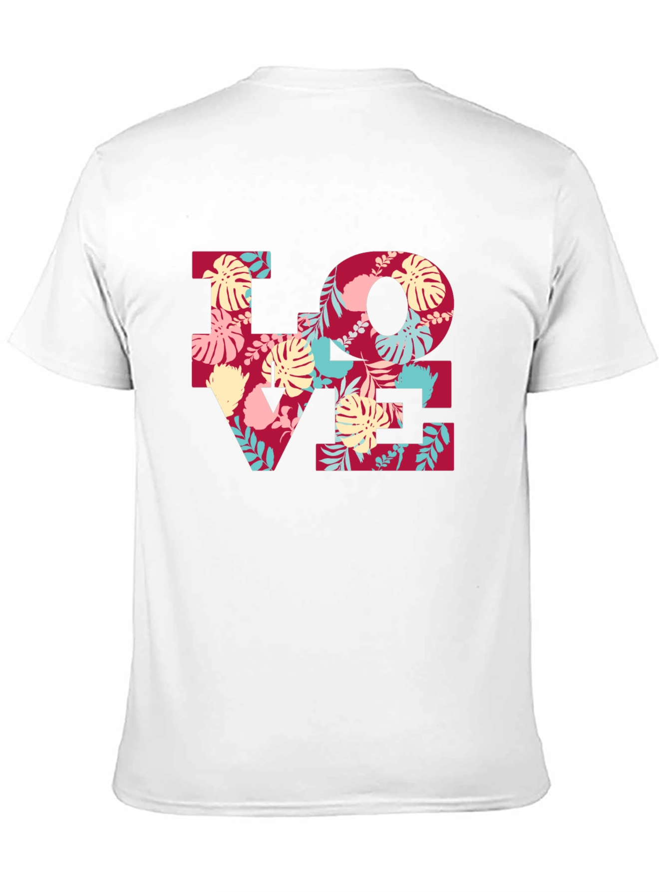 Floral LOVE Graphic Tee - Black Casual T-Shirt