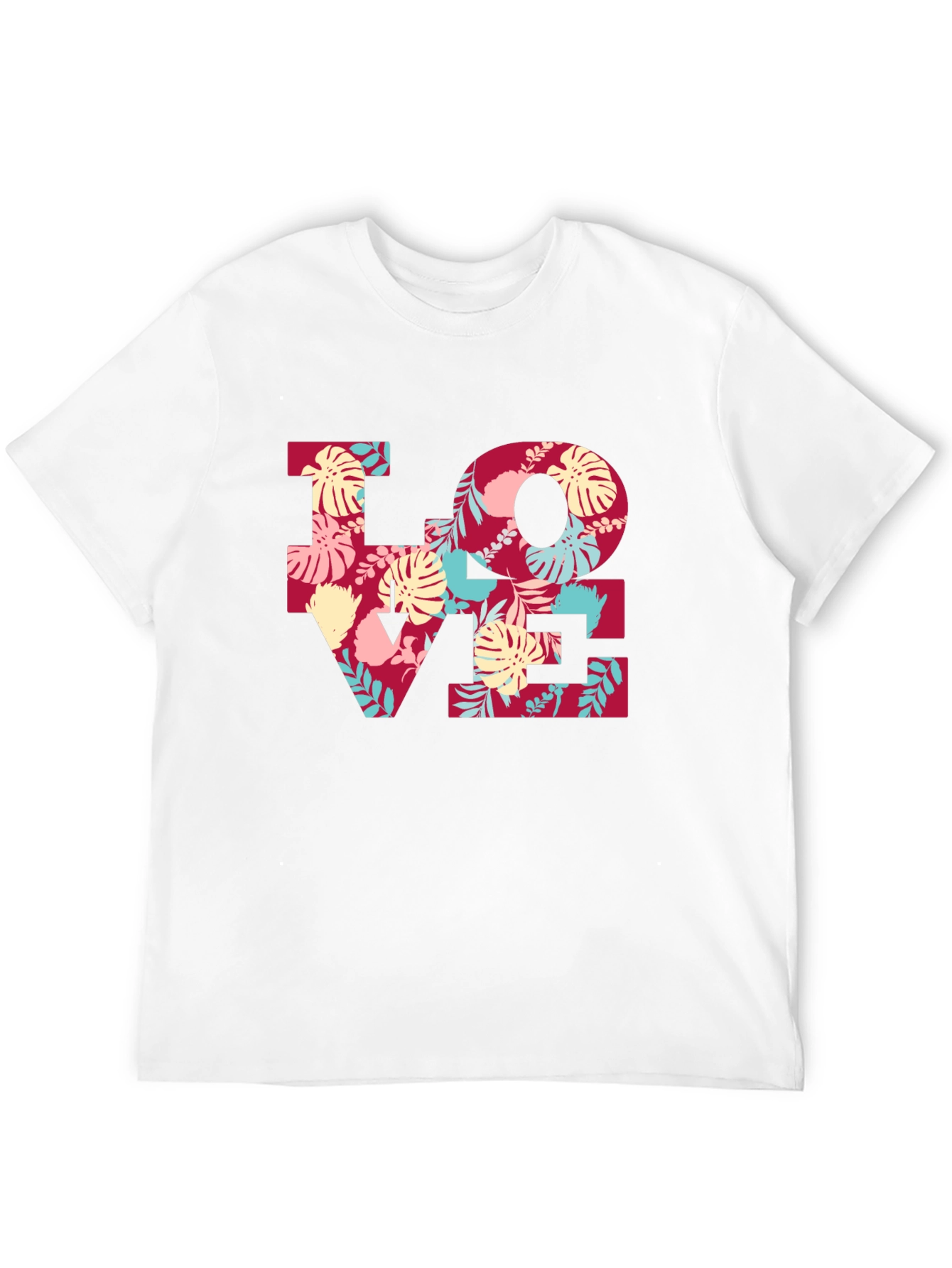 Floral LOVE Graphic Tee - Black Casual T-Shirt