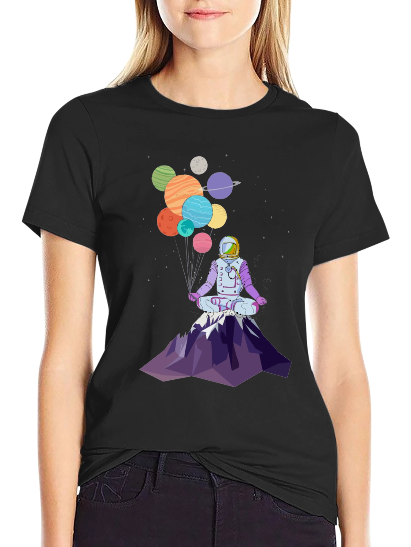 Astronaut Meditating on Mountain T-Shirt