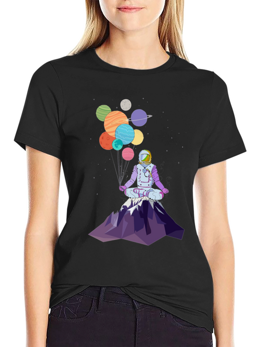 Astronaut Meditating on Mountain T-Shirt
