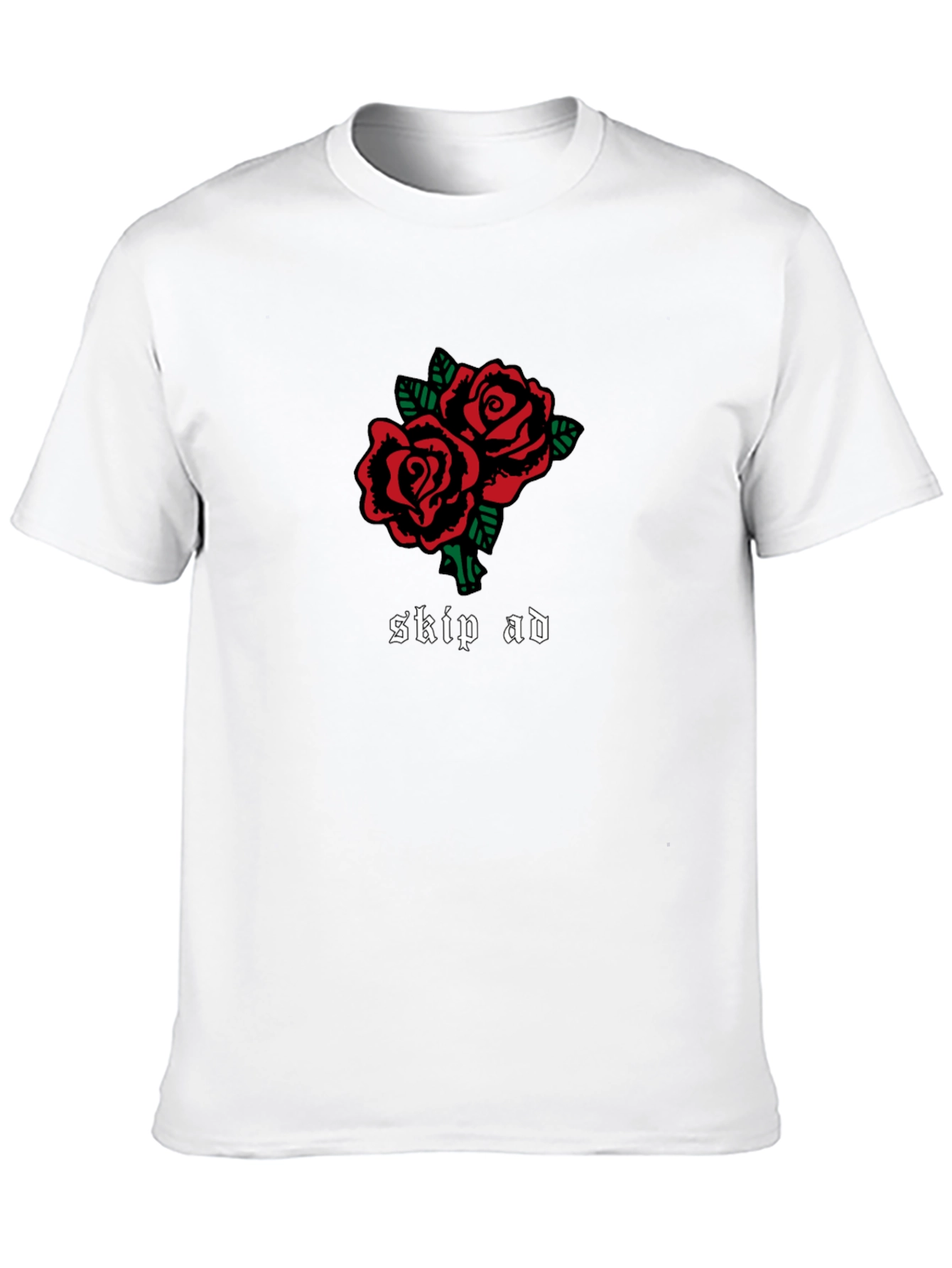 Skip Ad Rose Graphic T-Shirt - Black