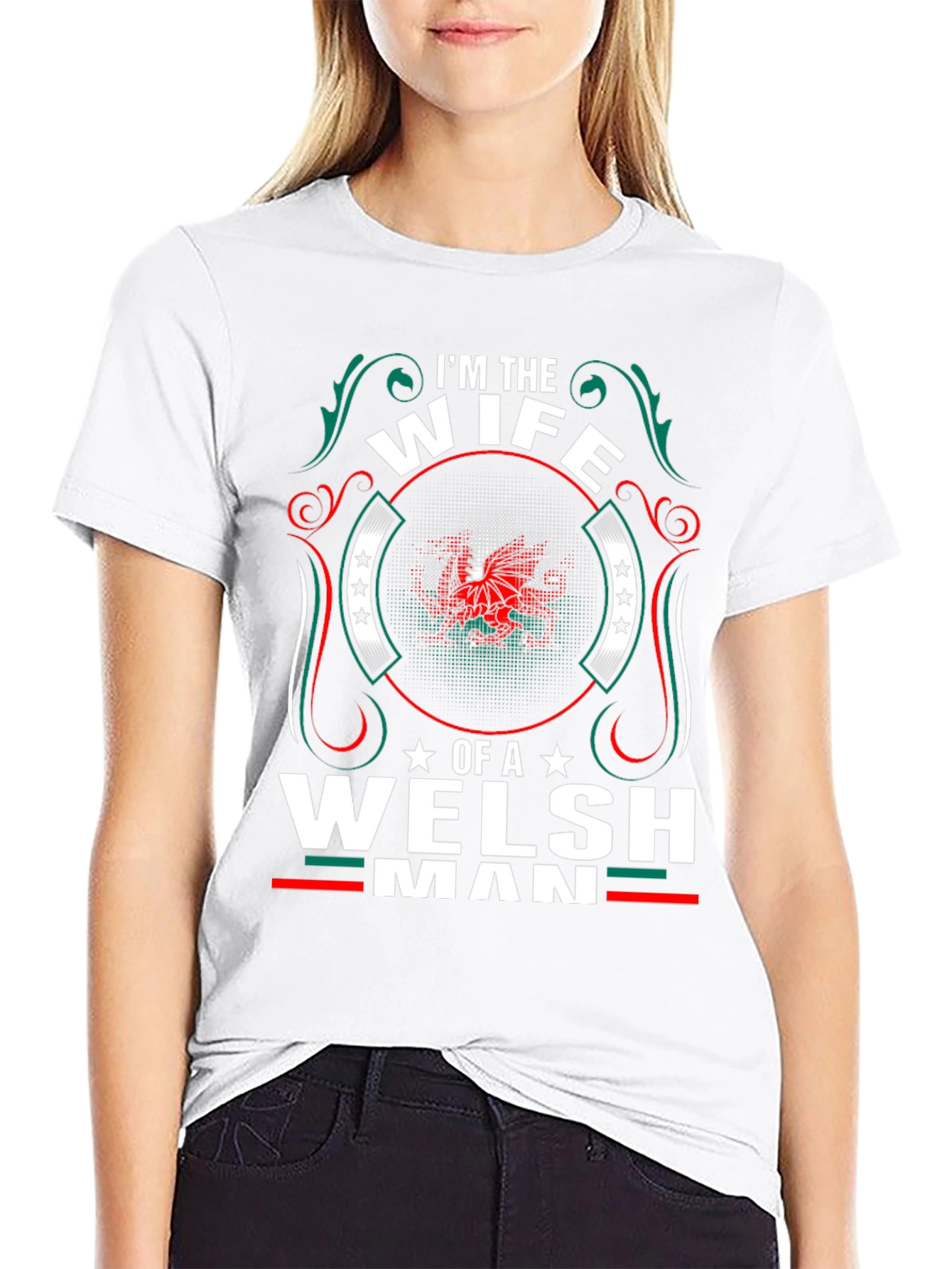 Wife of a Welshman T-Shirt - Dragon Pride