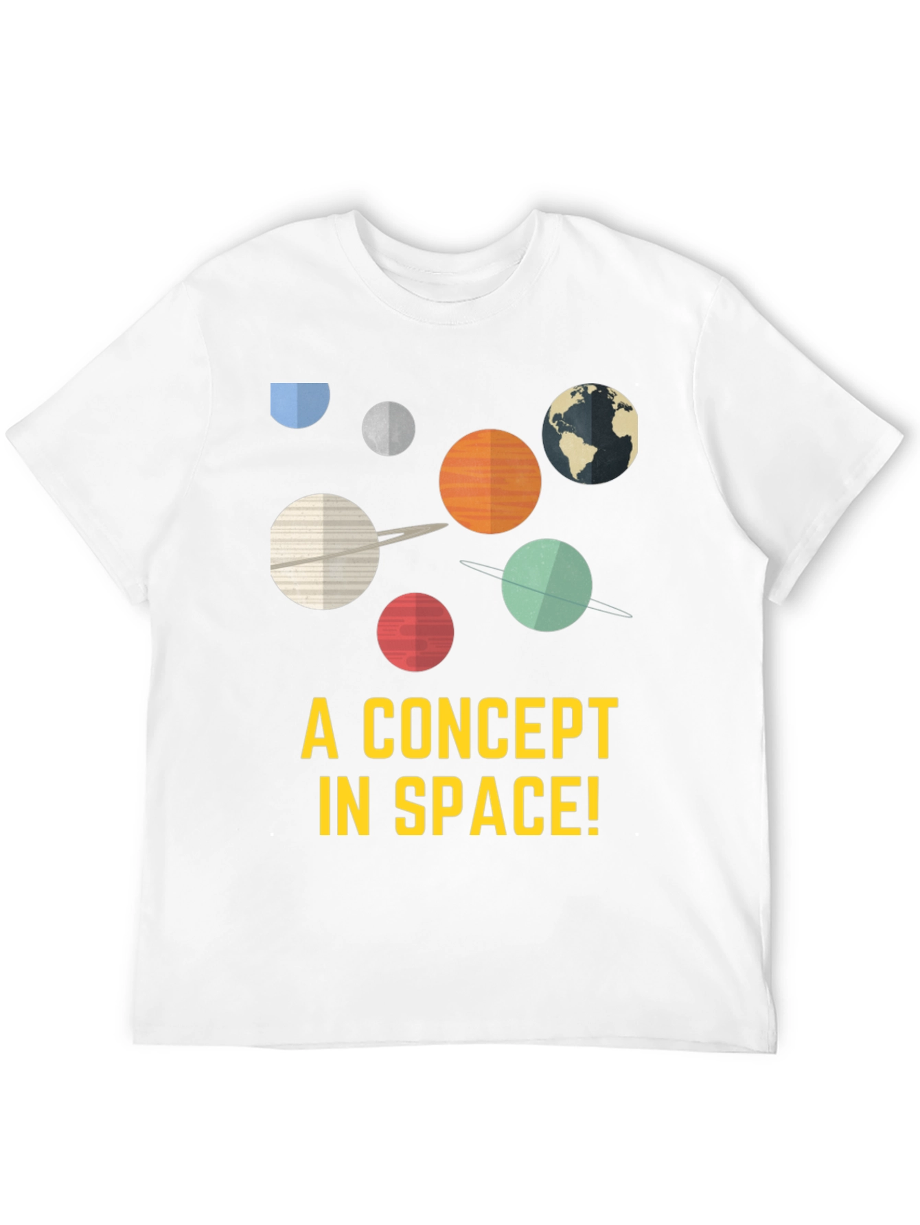 Space Concept Graphic Tee - Black Cotton Blend