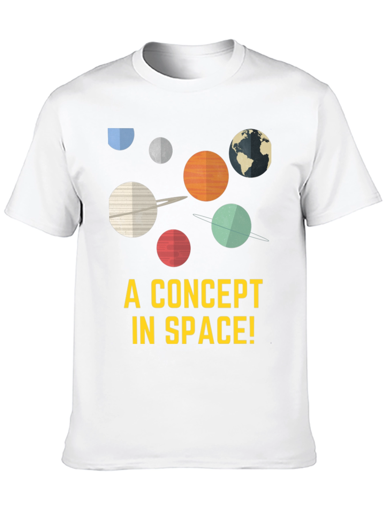 Space Concept Graphic Tee - Black Cotton Blend