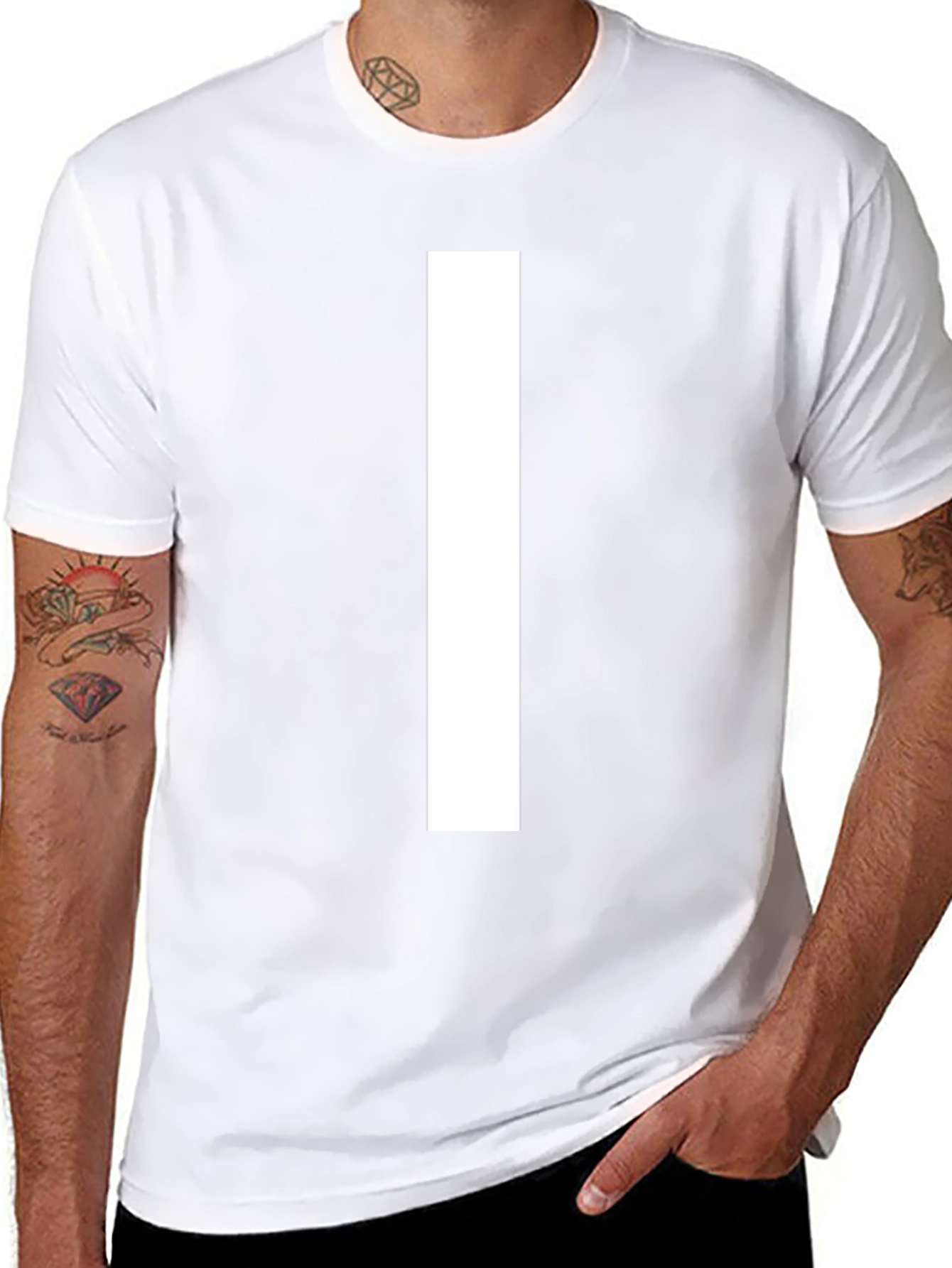 Bold White I on Black T-Shirt
