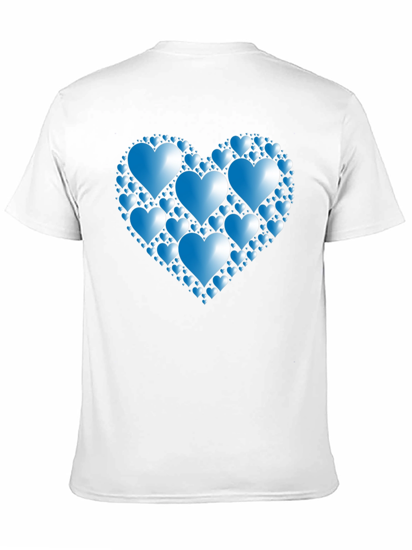Heart Pattern T-Shirt - Black Romantic Design