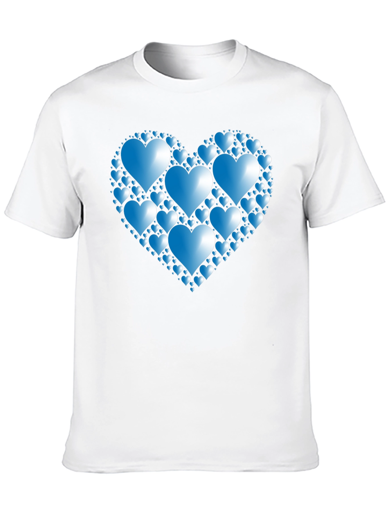 Heart Pattern T-Shirt - Black Romantic Design