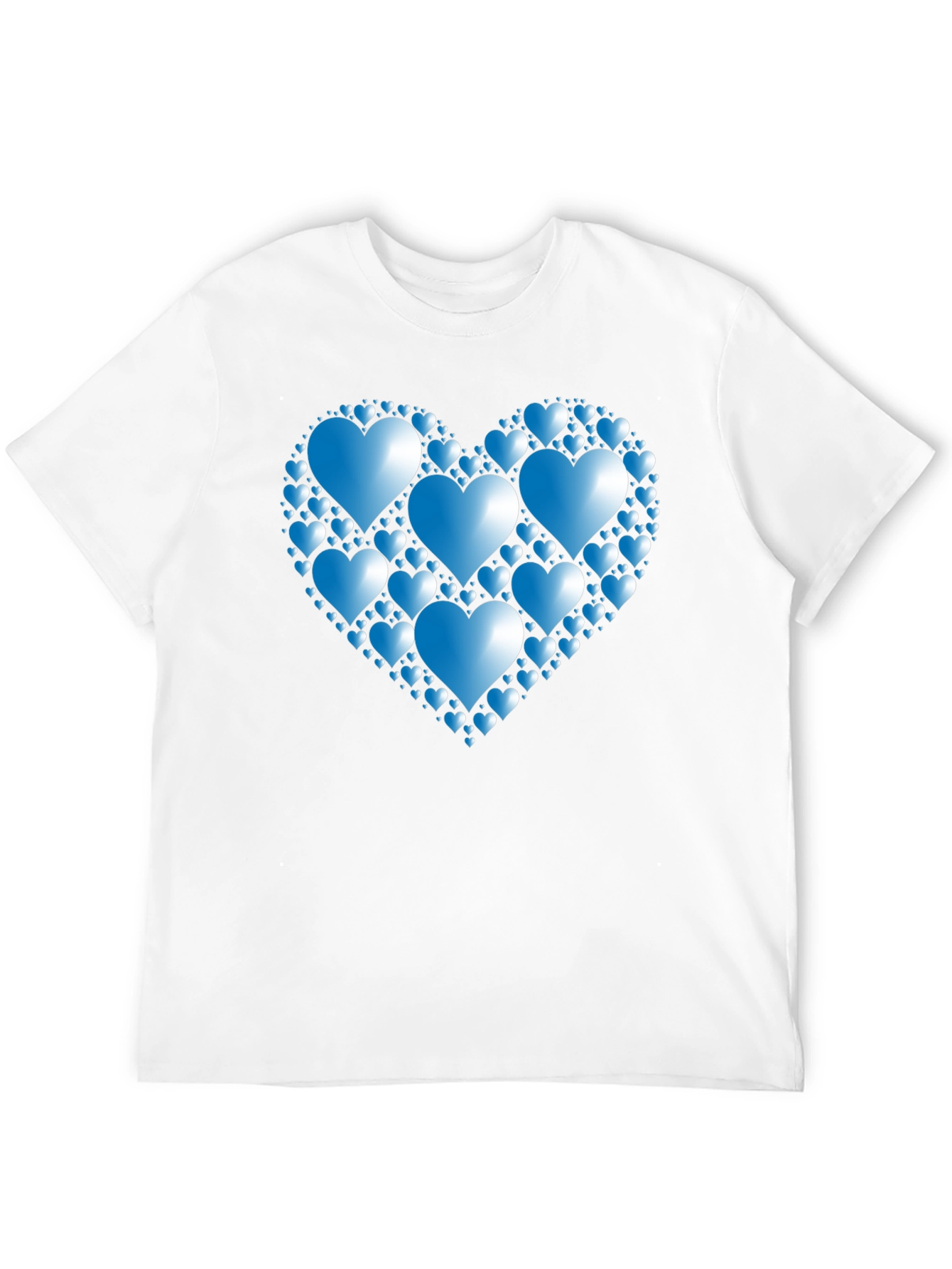 Heart Pattern T-Shirt - Black Romantic Design