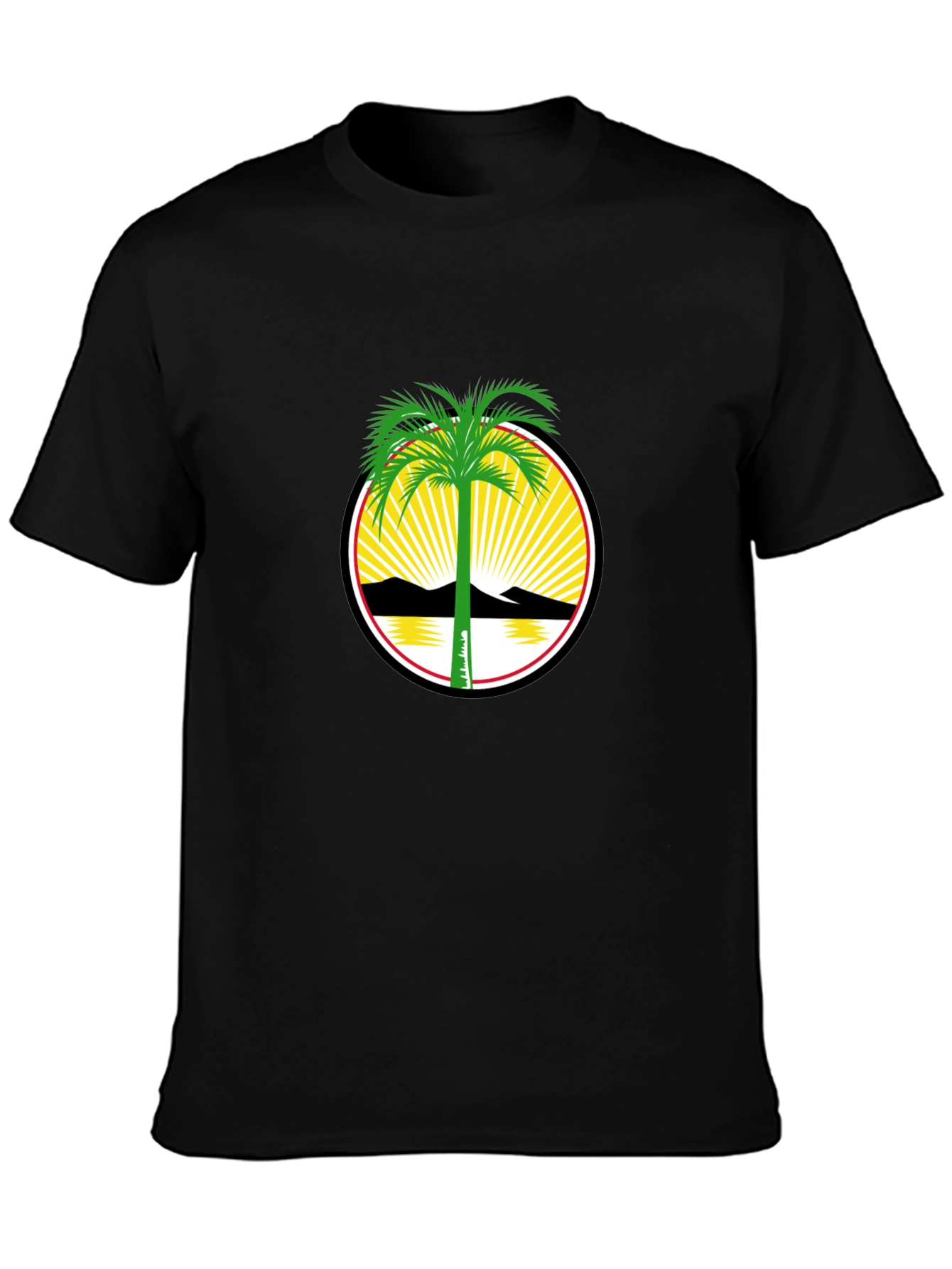 Palm Tree Graphic Print Crew Neck T-Shirt