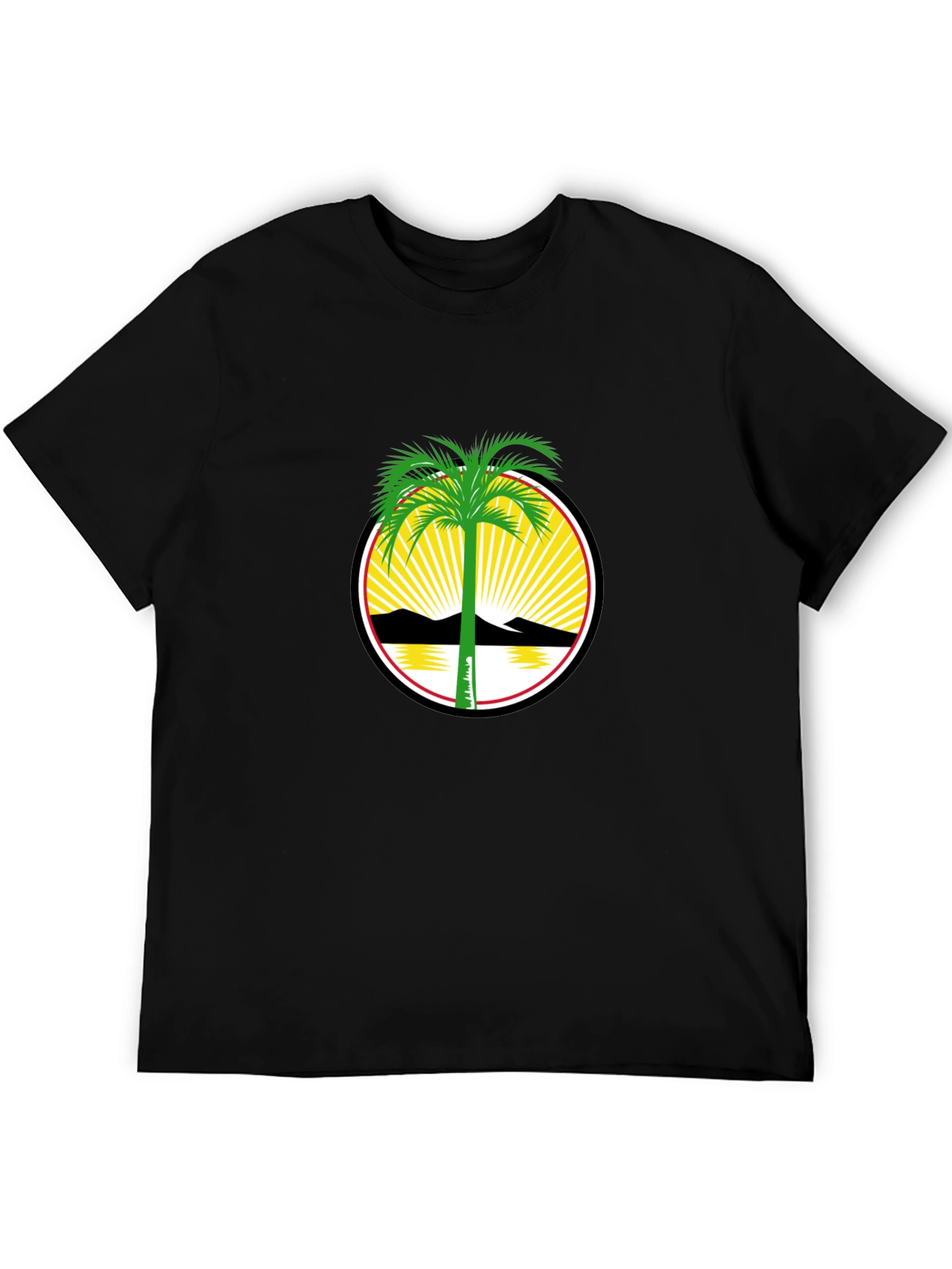 Palm Tree Graphic Print Crew Neck T-Shirt