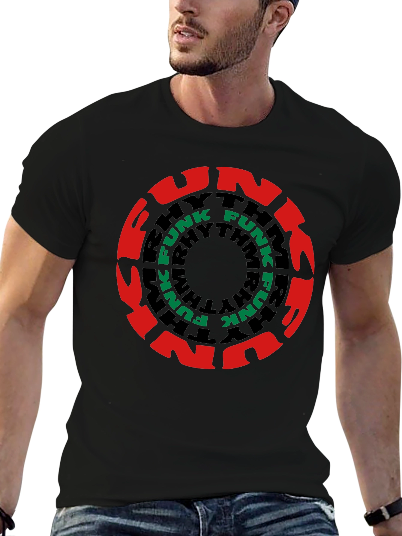 Funk Rhythm Black T-Shirt - Bold Graphic Print