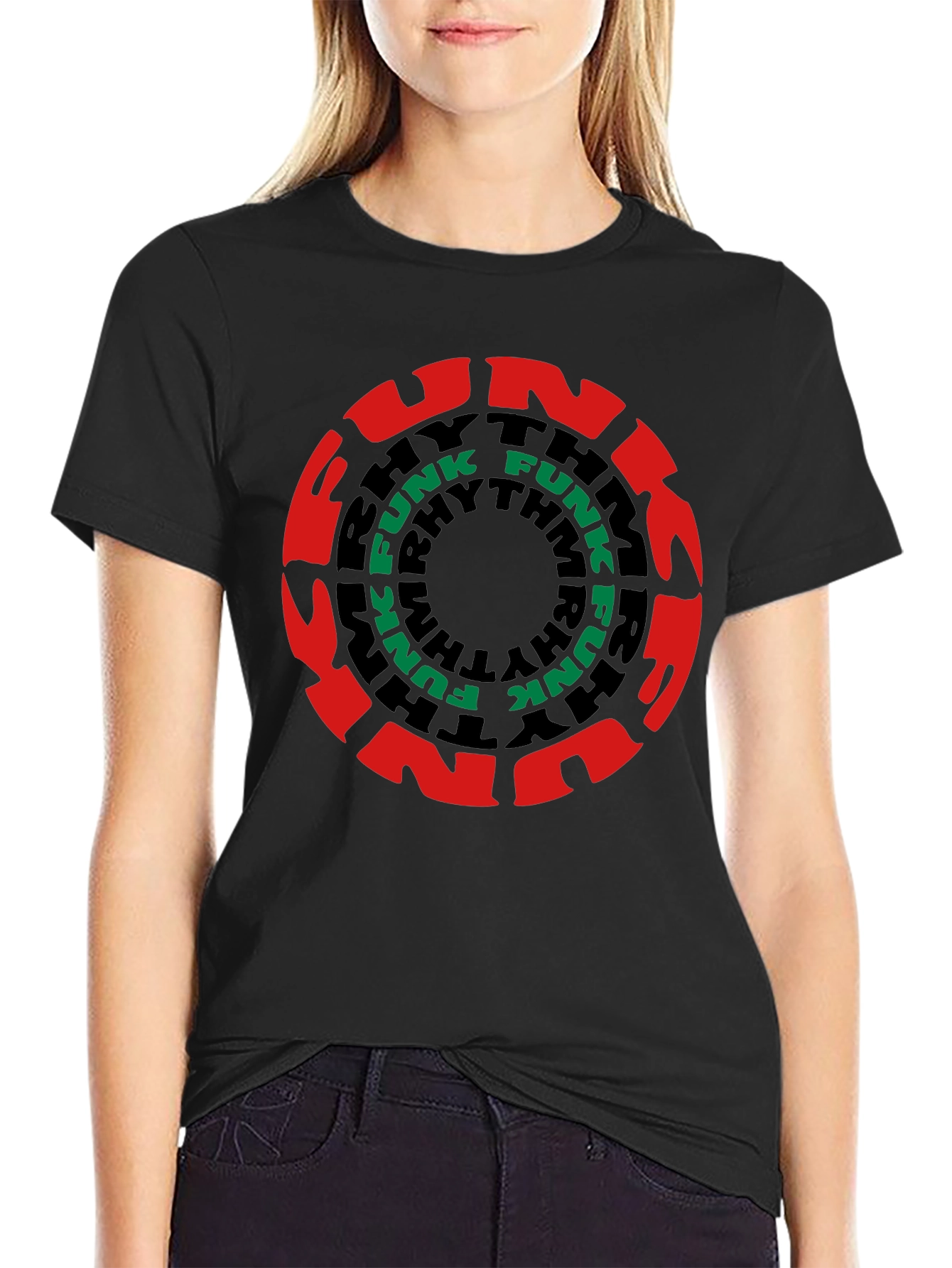 Funk Rhythm Black T-Shirt - Bold Graphic Print