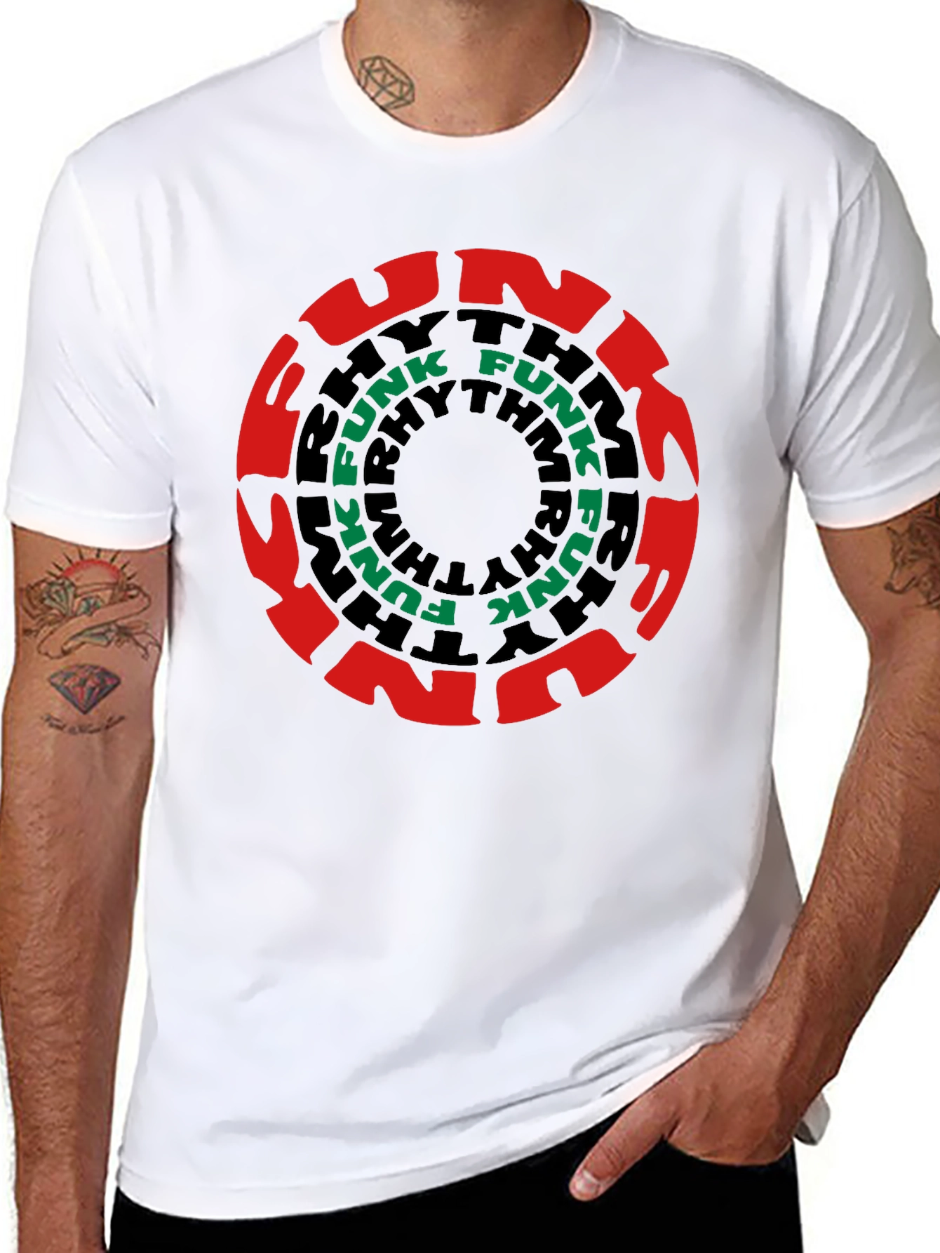 Funk Rhythm Black T-Shirt - Bold Graphic Print