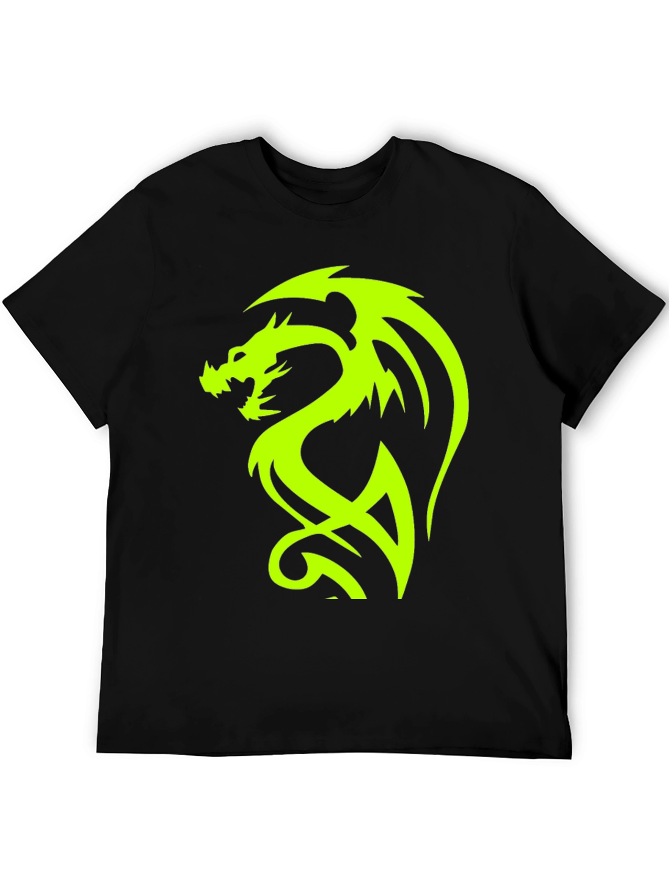 Neon Dragon Graphic Black T-Shirt