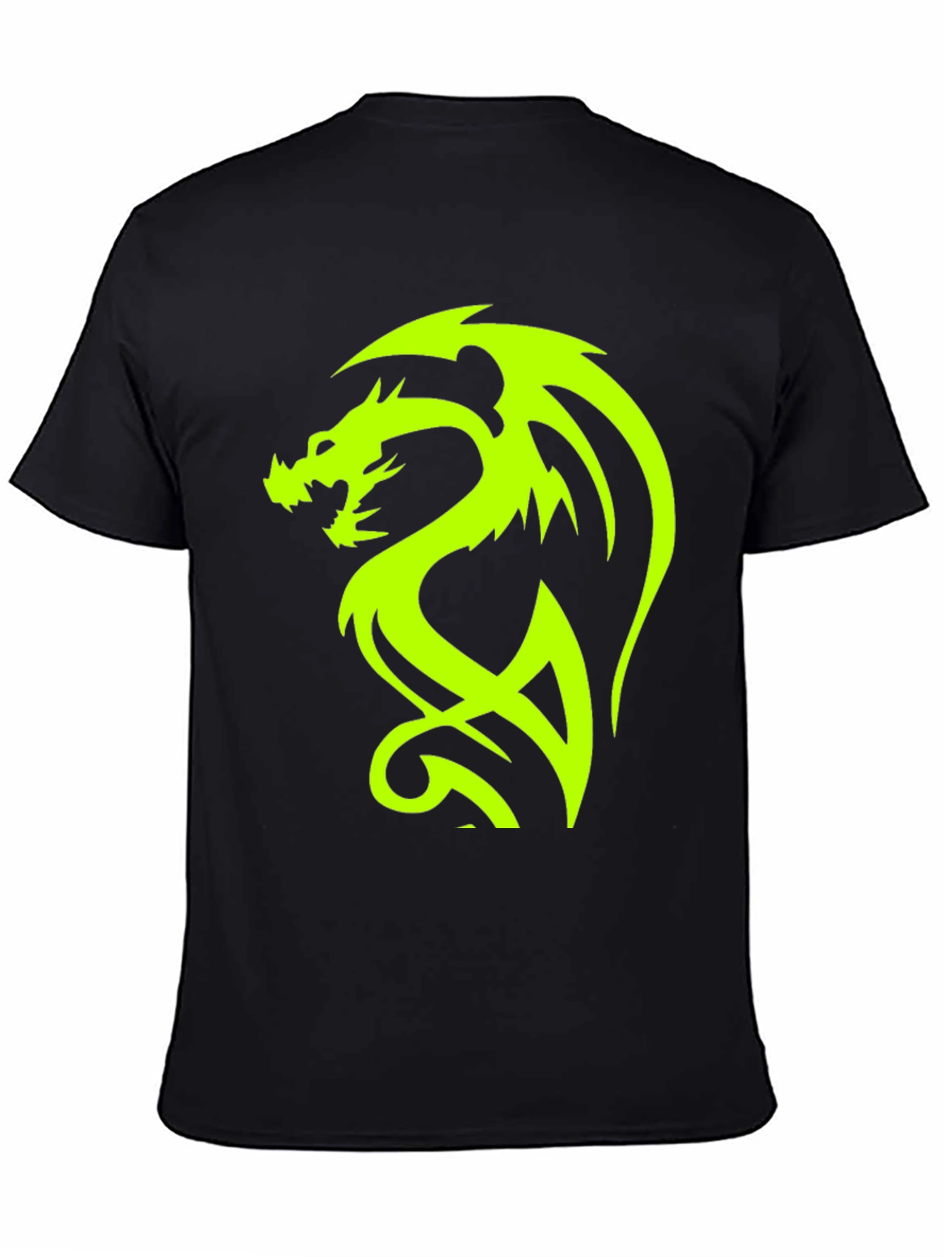 Neon Dragon Graphic Black T-Shirt