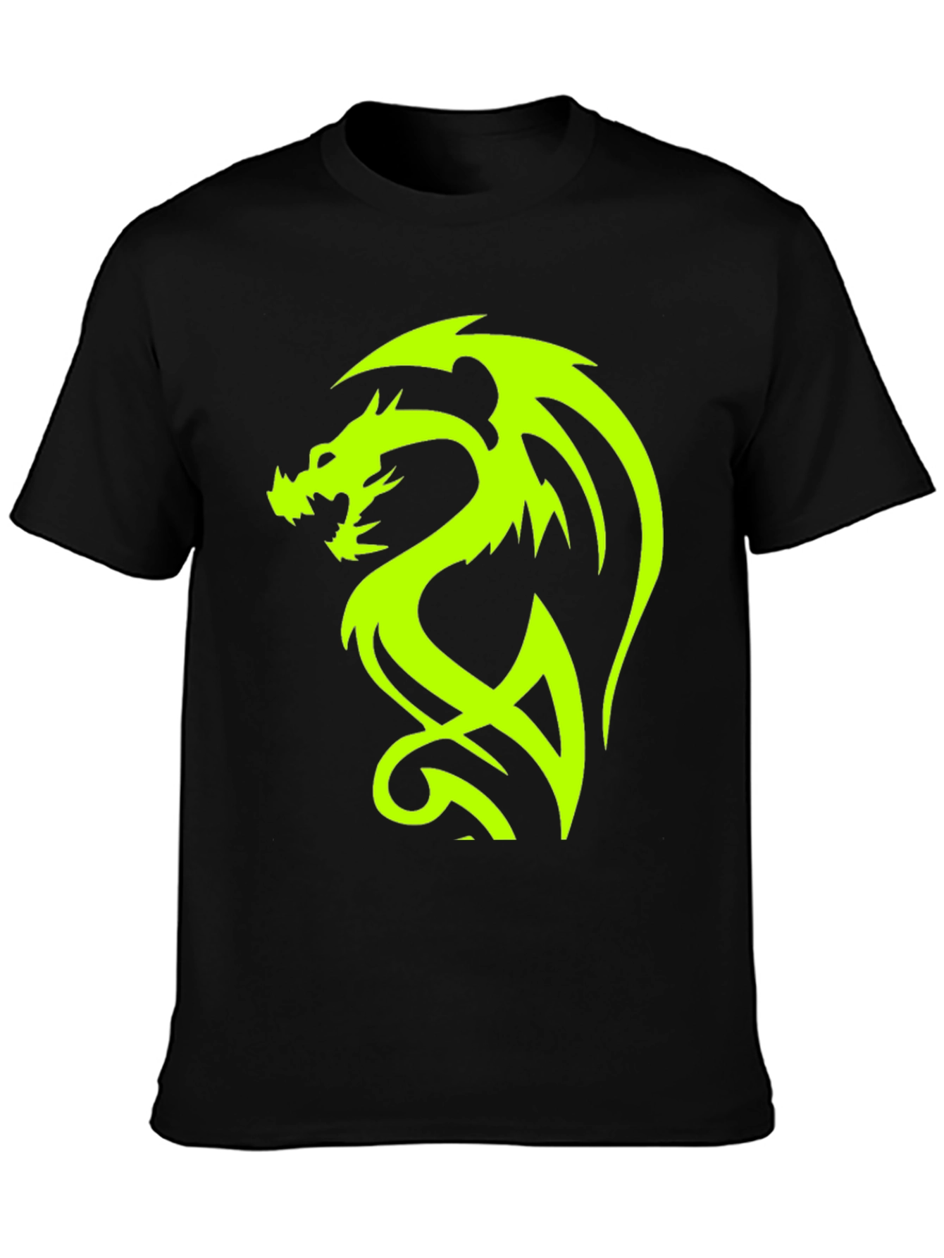 Neon Dragon Graphic Black T-Shirt