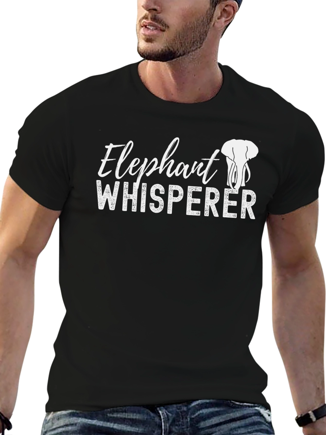 Elephant Whisperer Graphic T-Shirt - Black