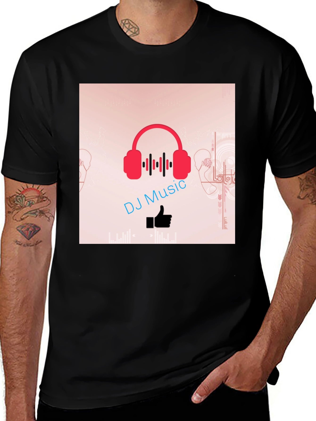 DJ Music Graphic T-Shirt - Trendy Black Tee