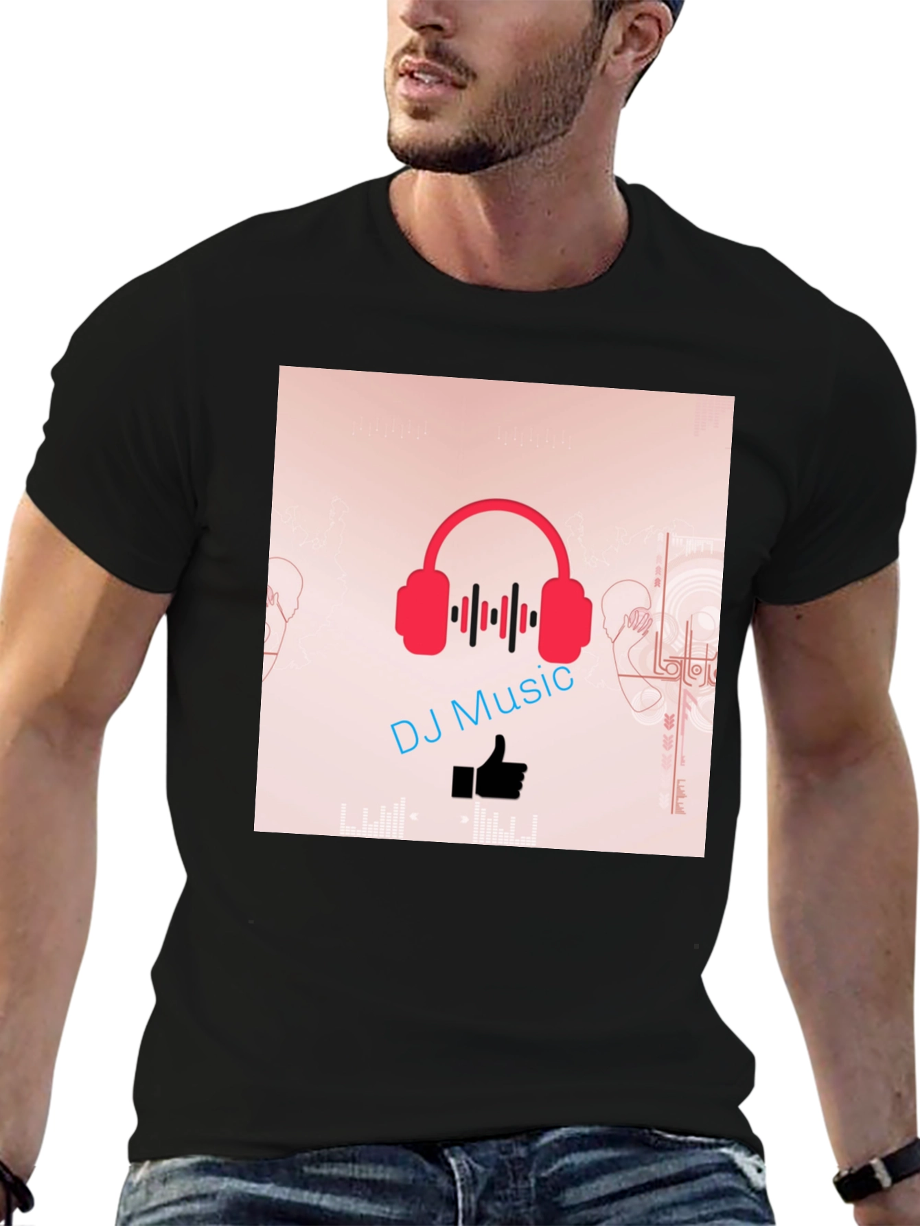DJ Music Graphic T-Shirt - Trendy Black Tee