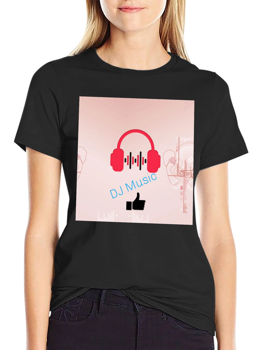 DJ Music Graphic T-Shirt - Trendy Black Tee
