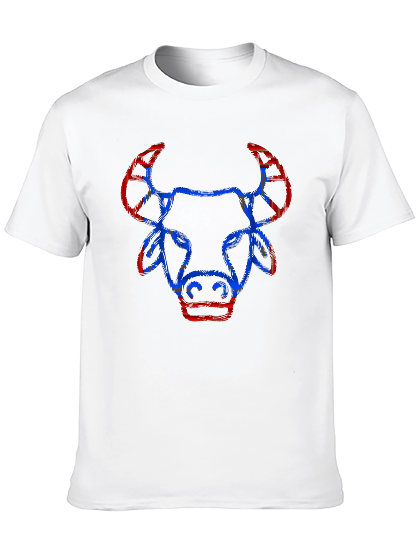 Cool Graphic Tee - Bull Design Black Cotton Shirt