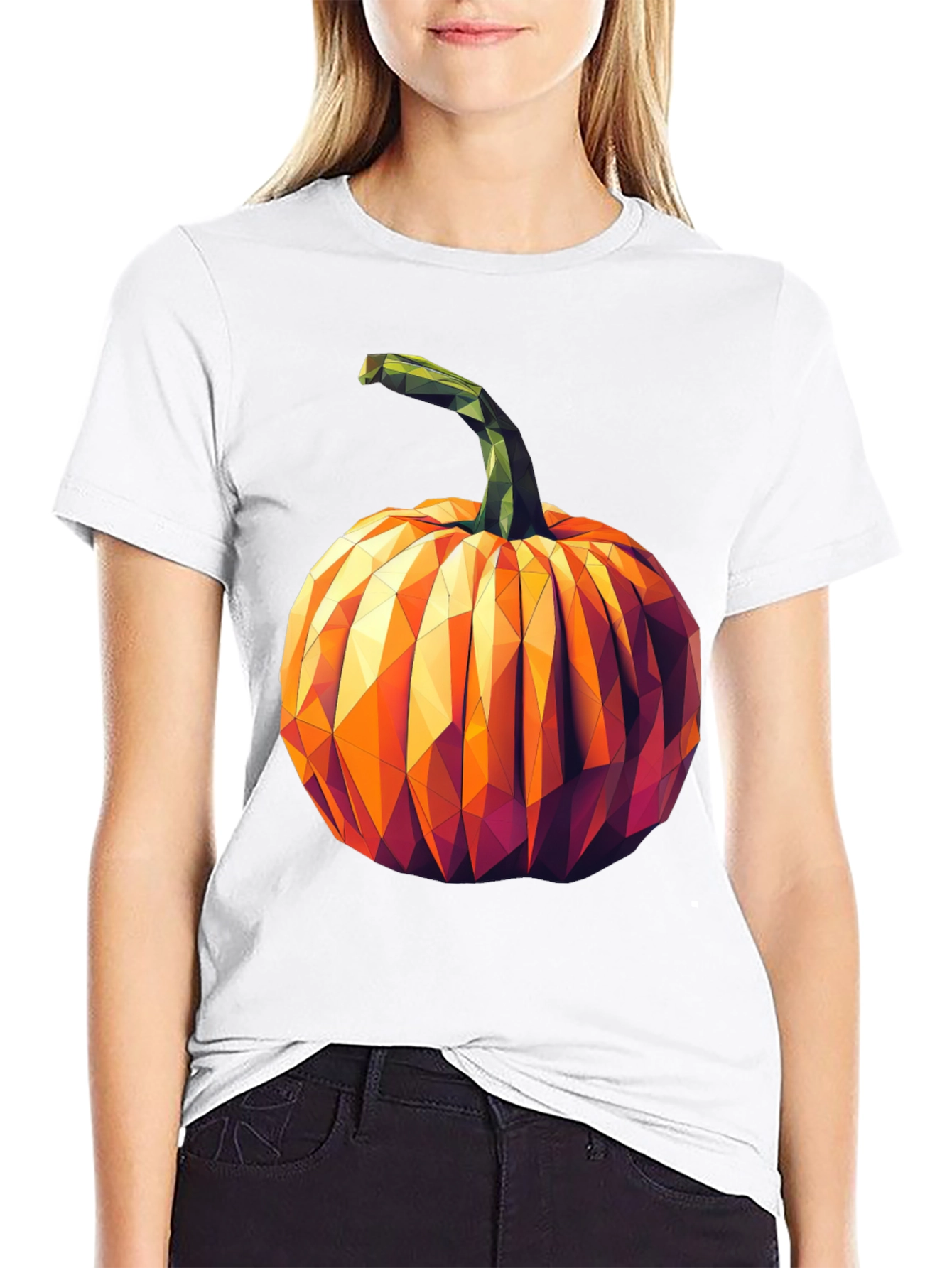 Geometric Pumpkin Halloween T-Shirt
