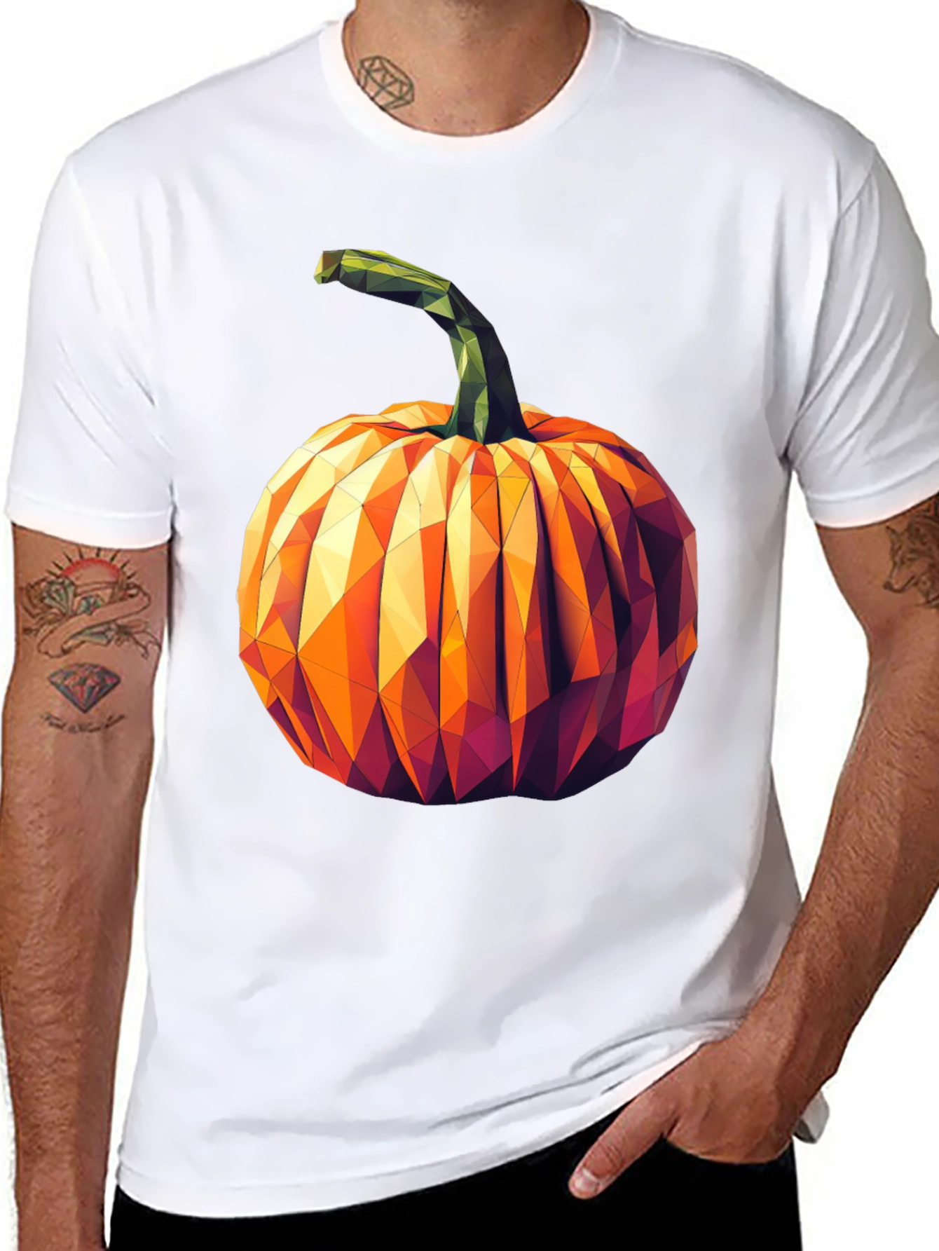 Geometric Pumpkin Halloween T-Shirt