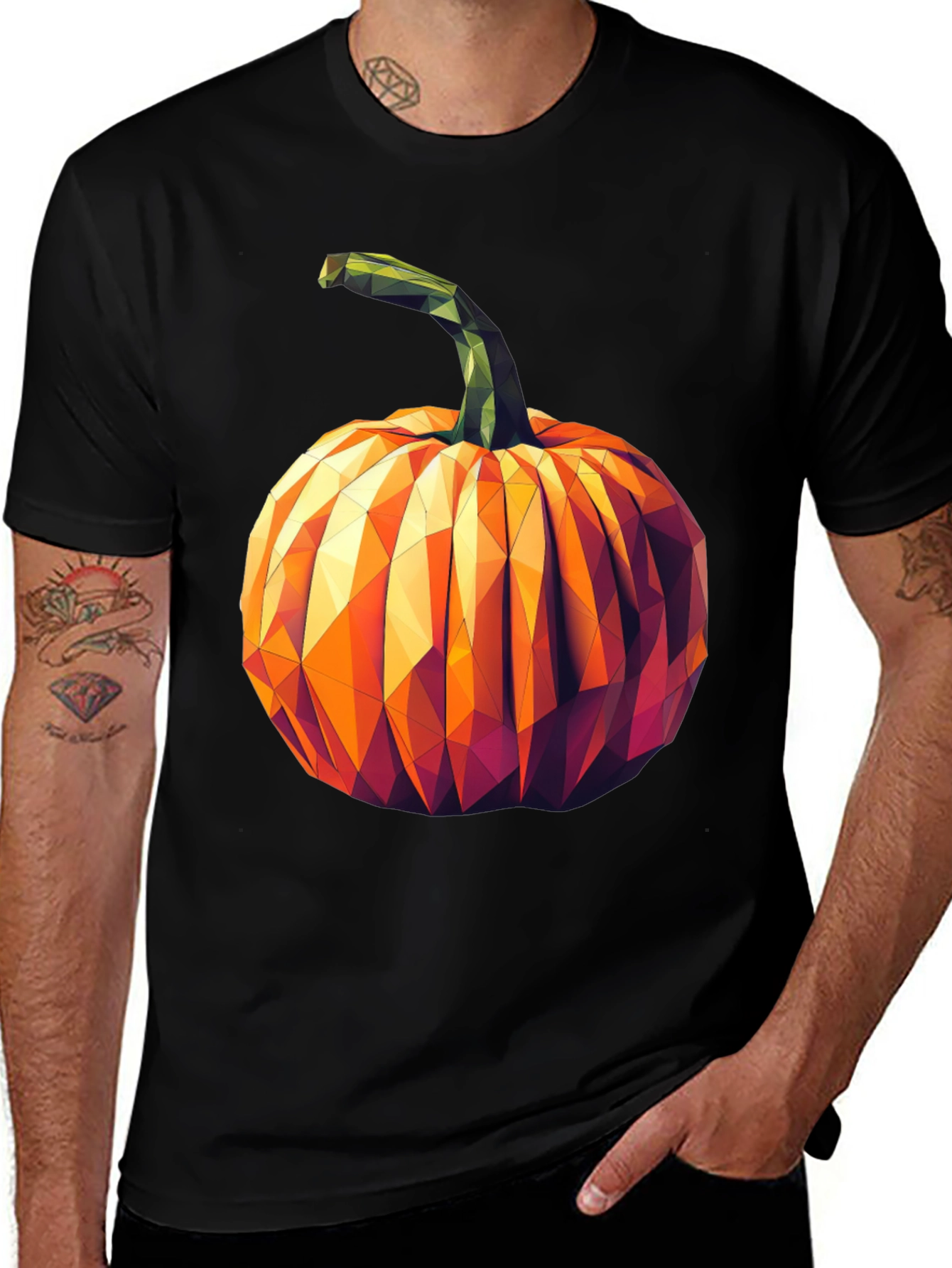 Geometric Pumpkin Halloween T-Shirt