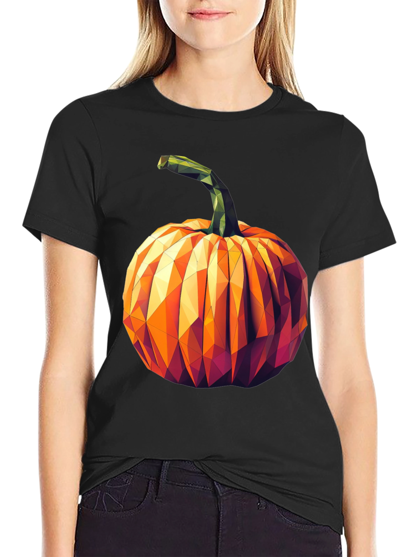 Geometric Pumpkin Halloween T-Shirt