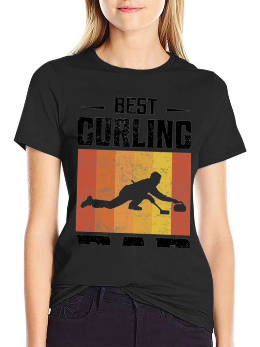 Best Curling Dad Ever T-Shirt - Vintage Style