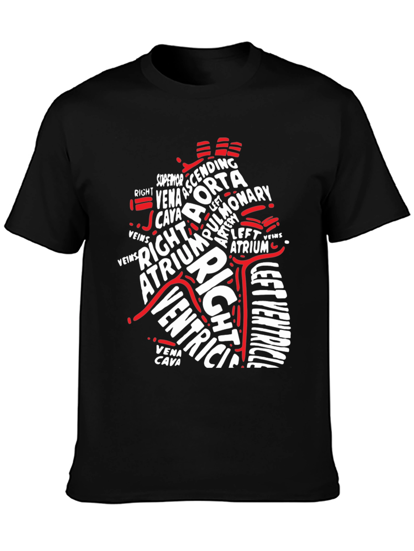 Anatomical Heart Typography Graphic T-Shirt