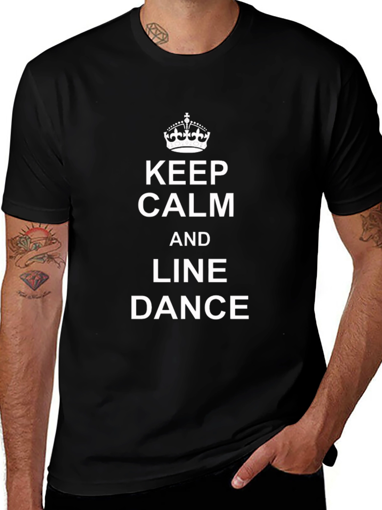 Keep Calm and Line Dance Black T-Shirt