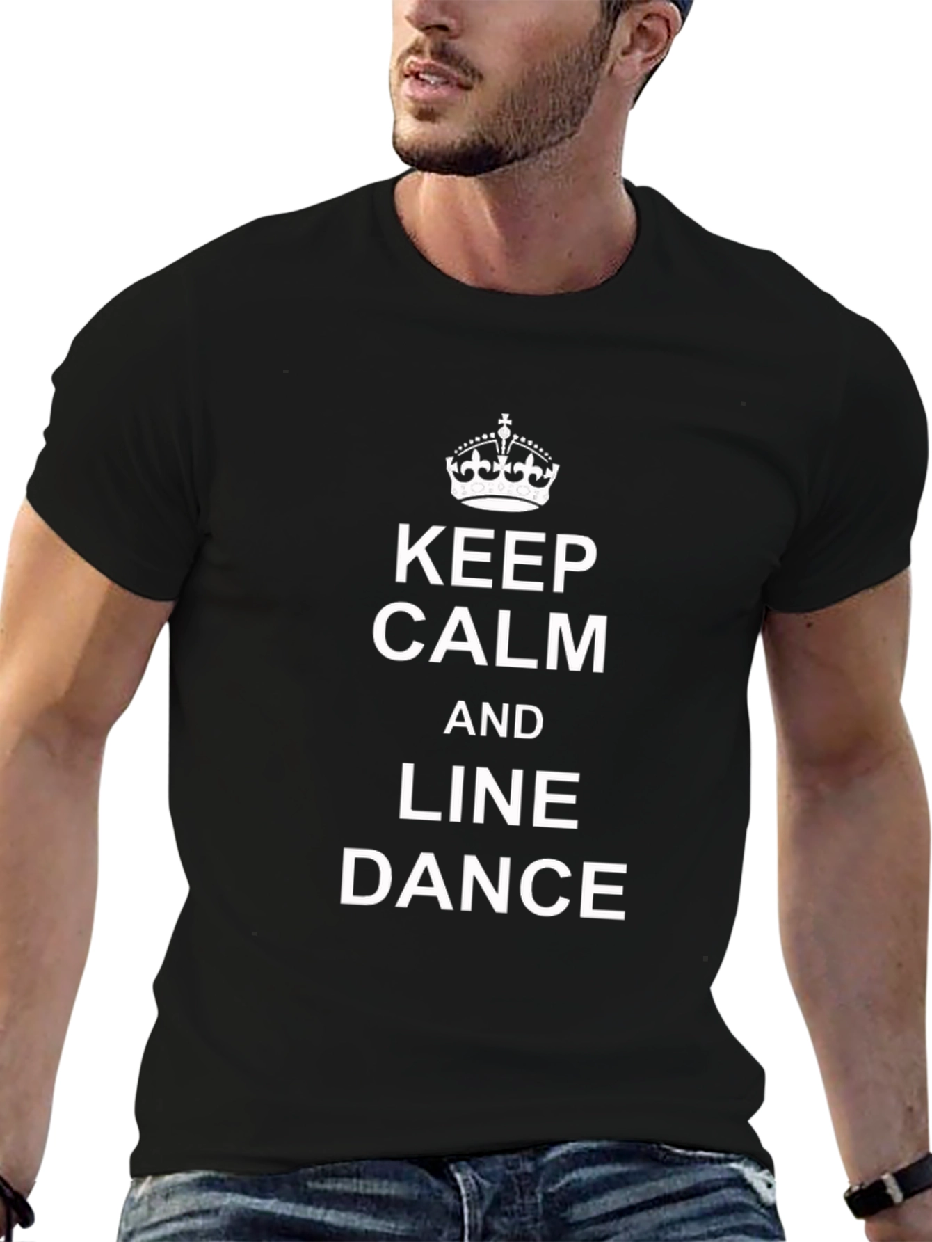 Keep Calm and Line Dance Black T-Shirt