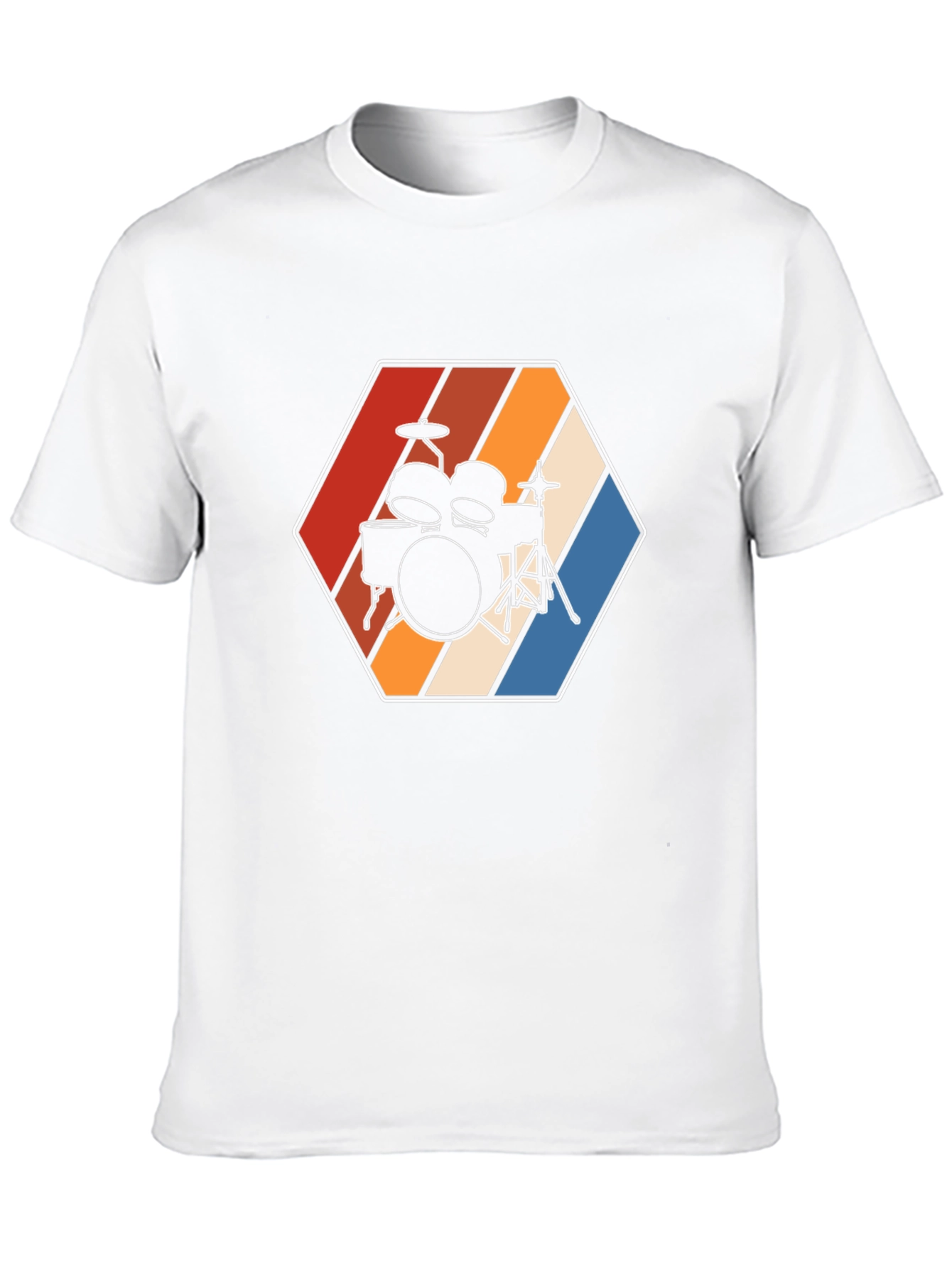 Retro Drum Kit Graphic Tee - Black T-Shirt