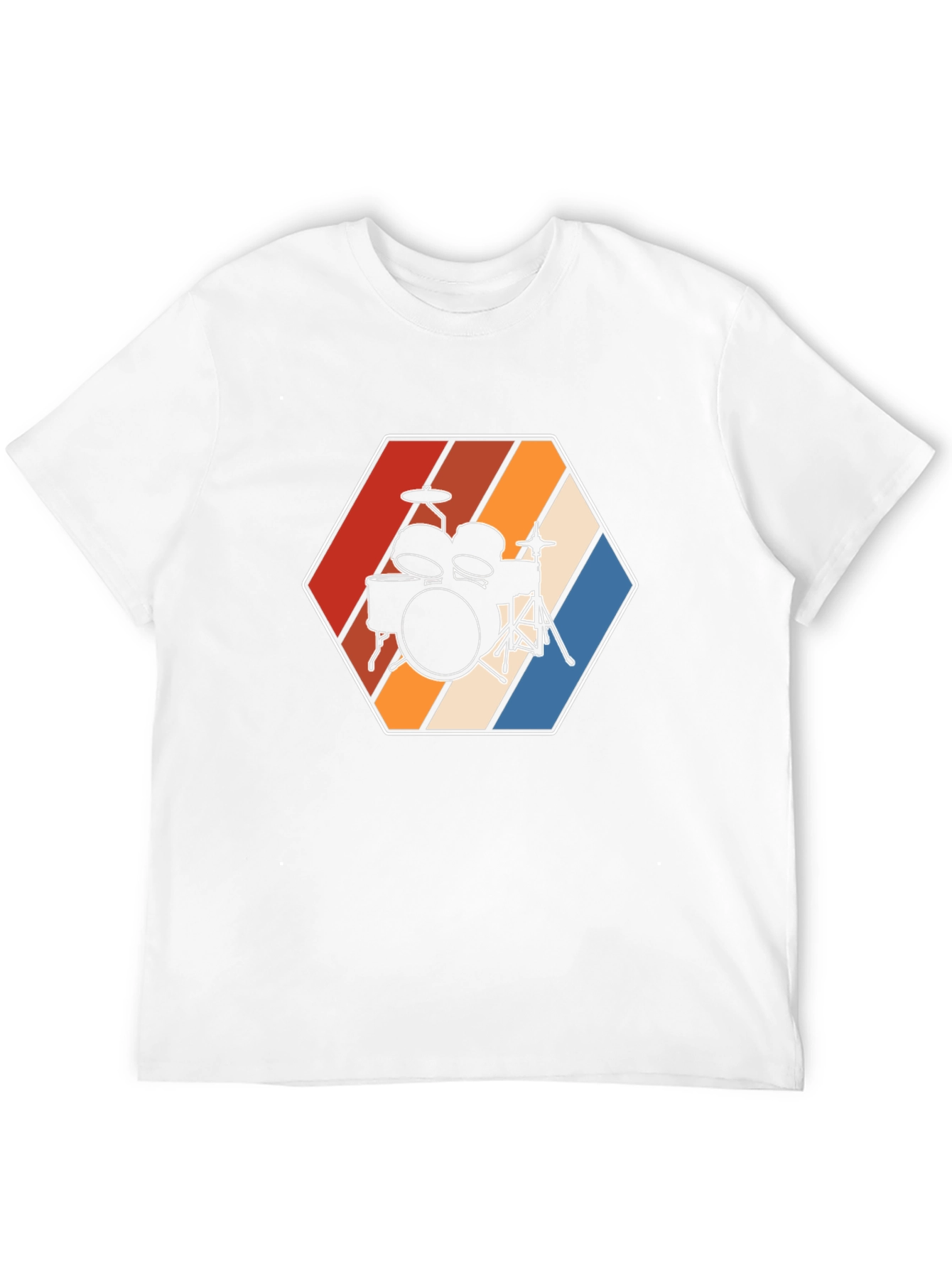 Retro Drum Kit Graphic Tee - Black T-Shirt