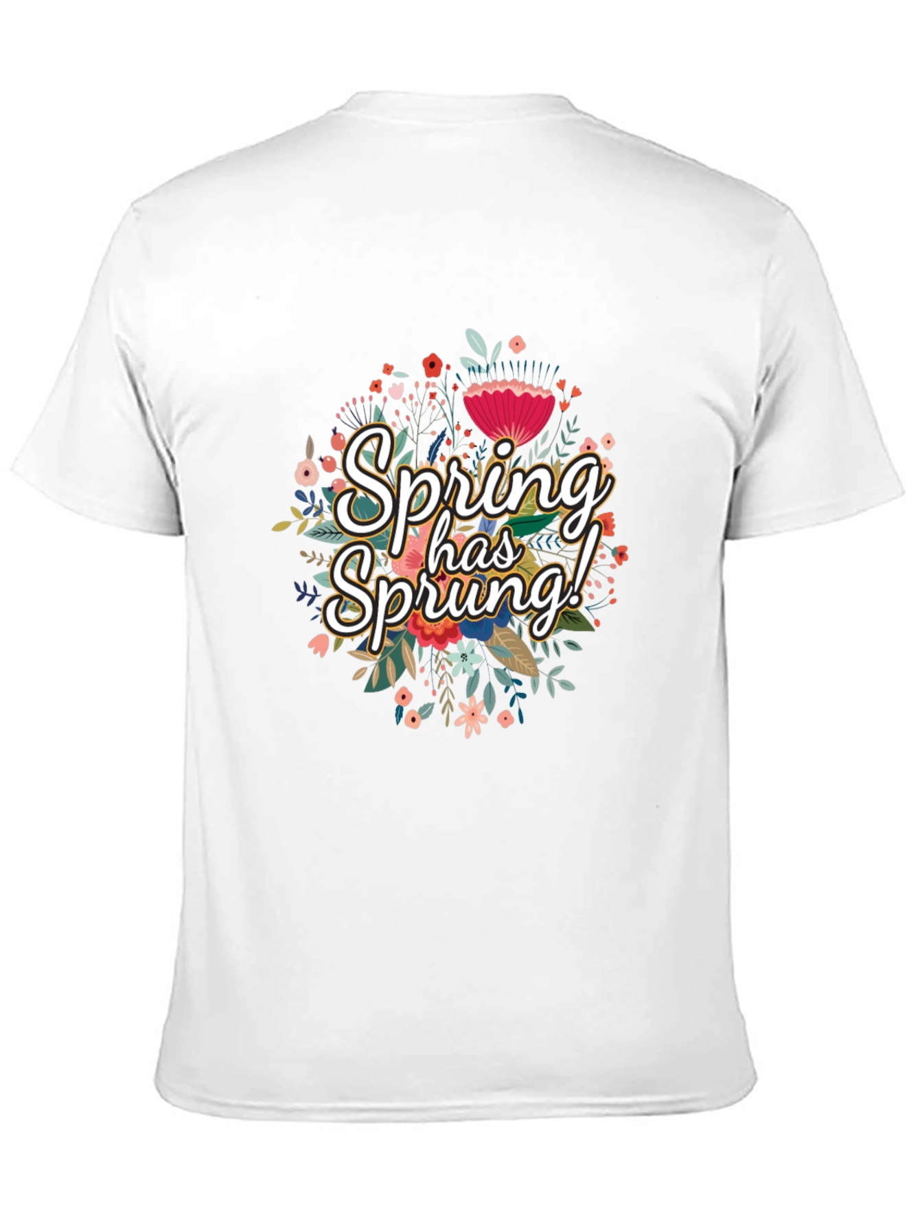 Spring Has Sprung Floral Graphic Black T-Shirt