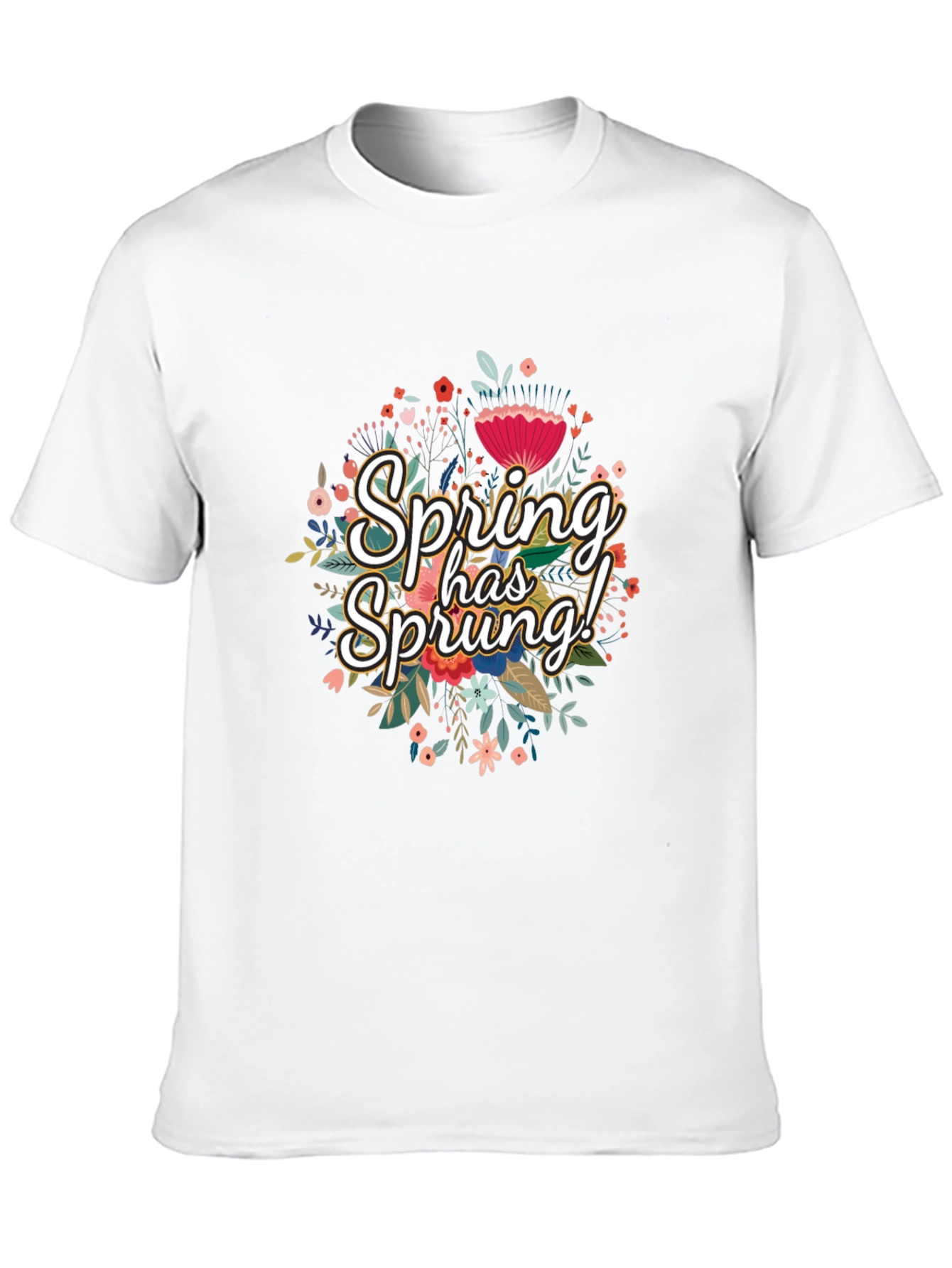 Spring Has Sprung Floral Graphic Black T-Shirt