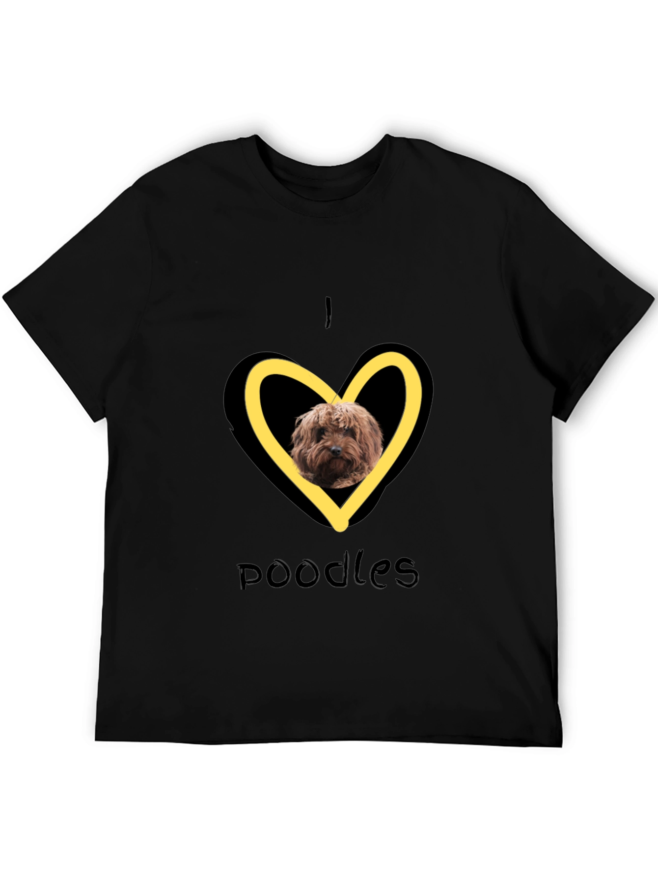 I Heart Poodles T-Shirt - Black Graphic Tee