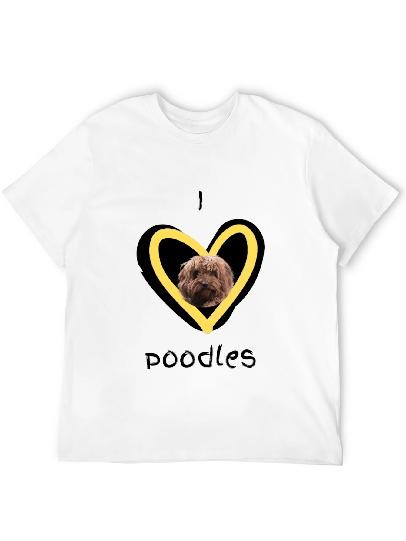 I Heart Poodles T-Shirt - Black Graphic Tee