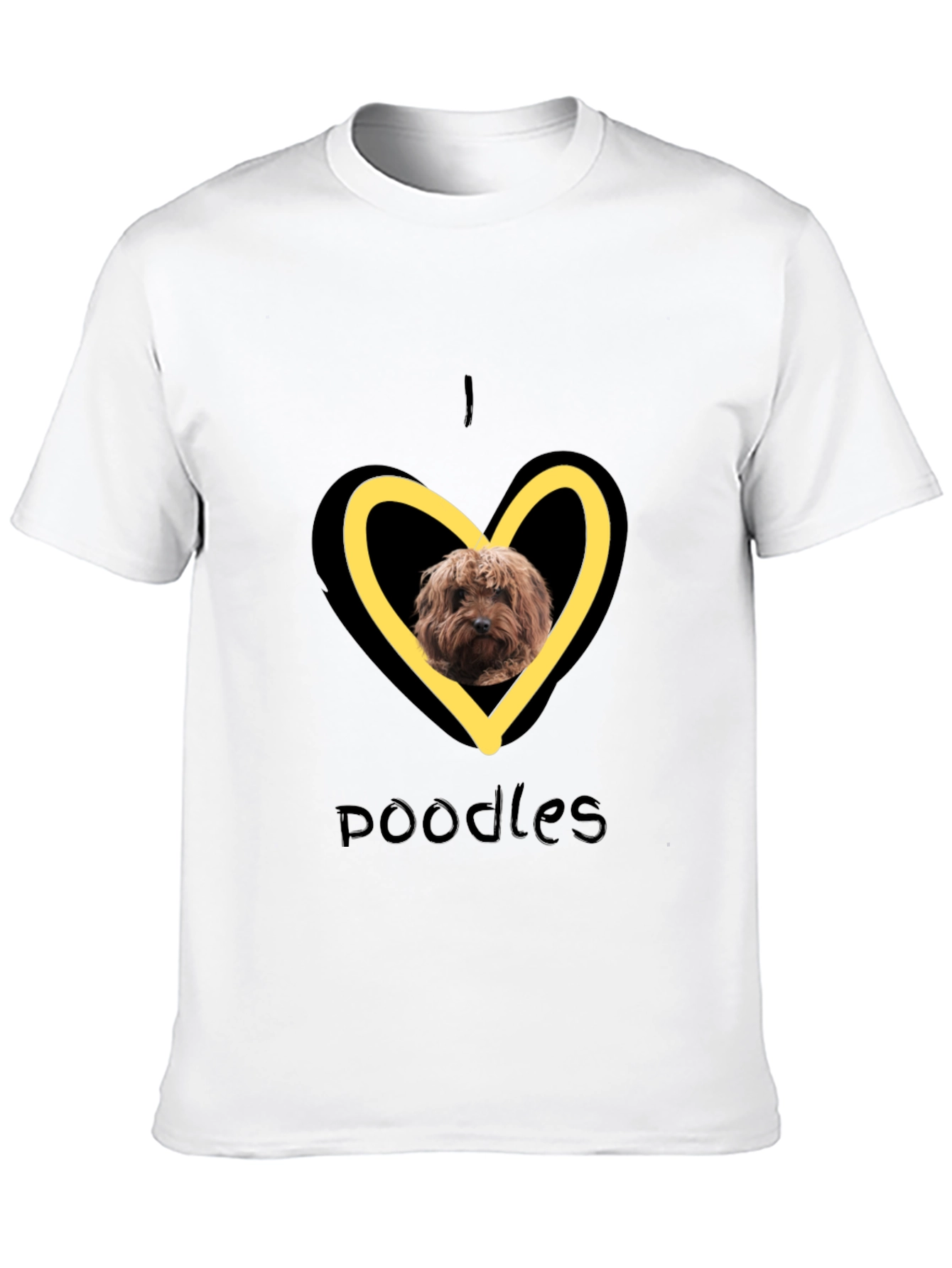 I Heart Poodles T-Shirt - Black Graphic Tee