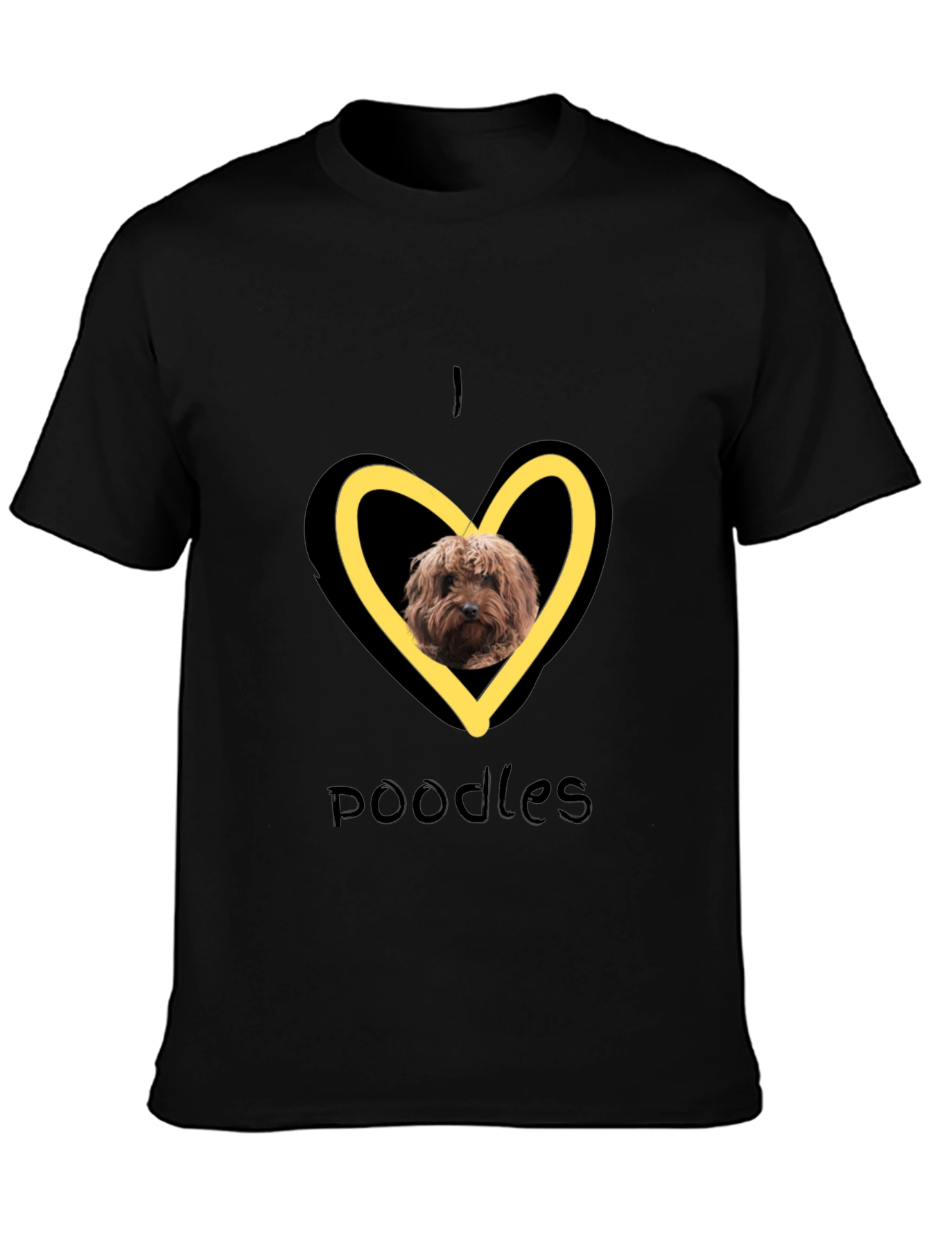 I Heart Poodles T-Shirt - Black Graphic Tee
