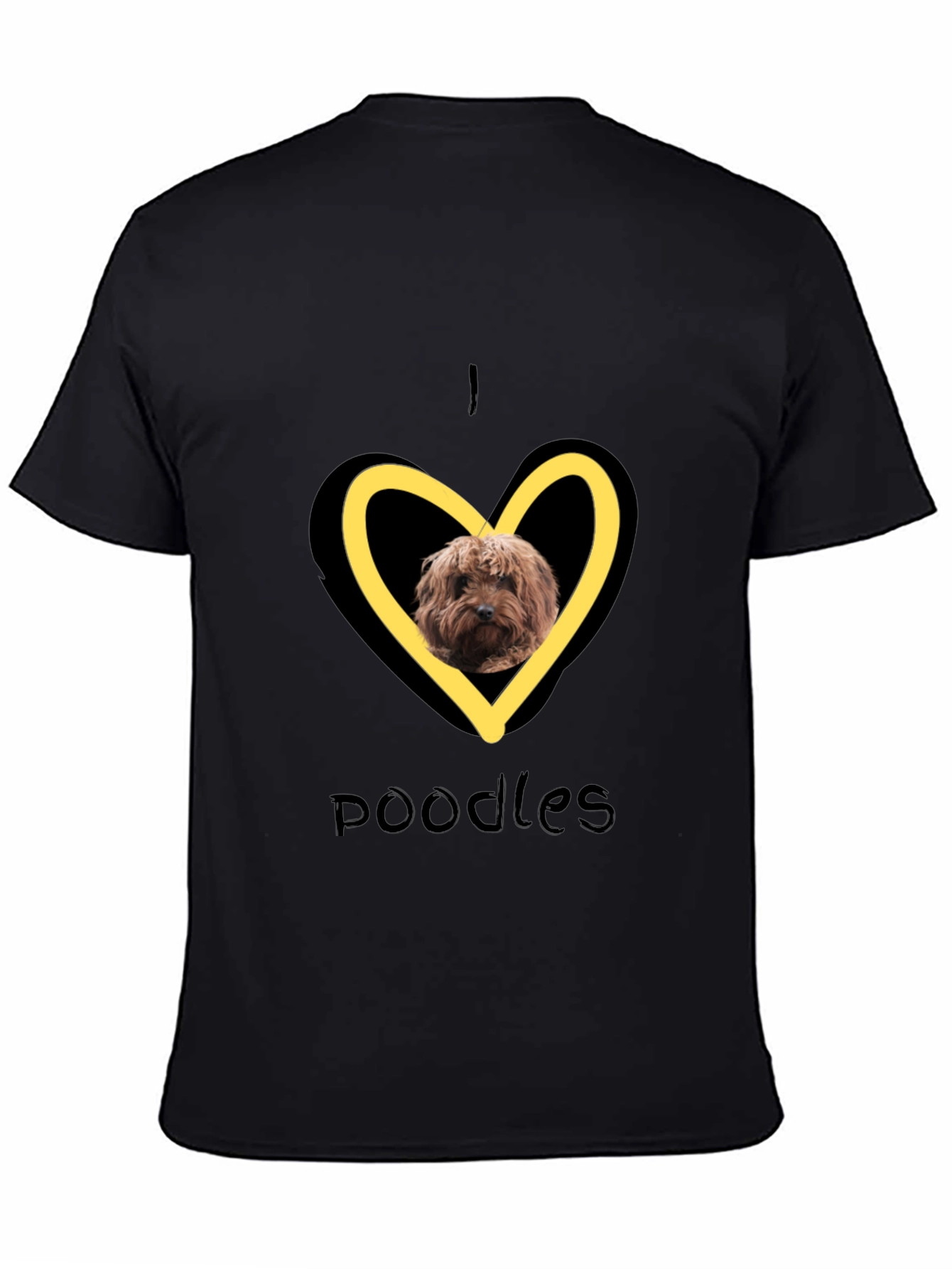 I Heart Poodles T-Shirt - Black Graphic Tee